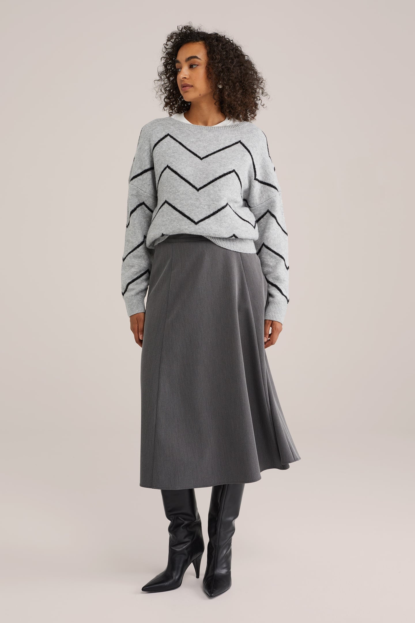We Fashion Knitted Pullover Blended Light Grey Maat: M | Sweaters Outlet | Dames | Grijs