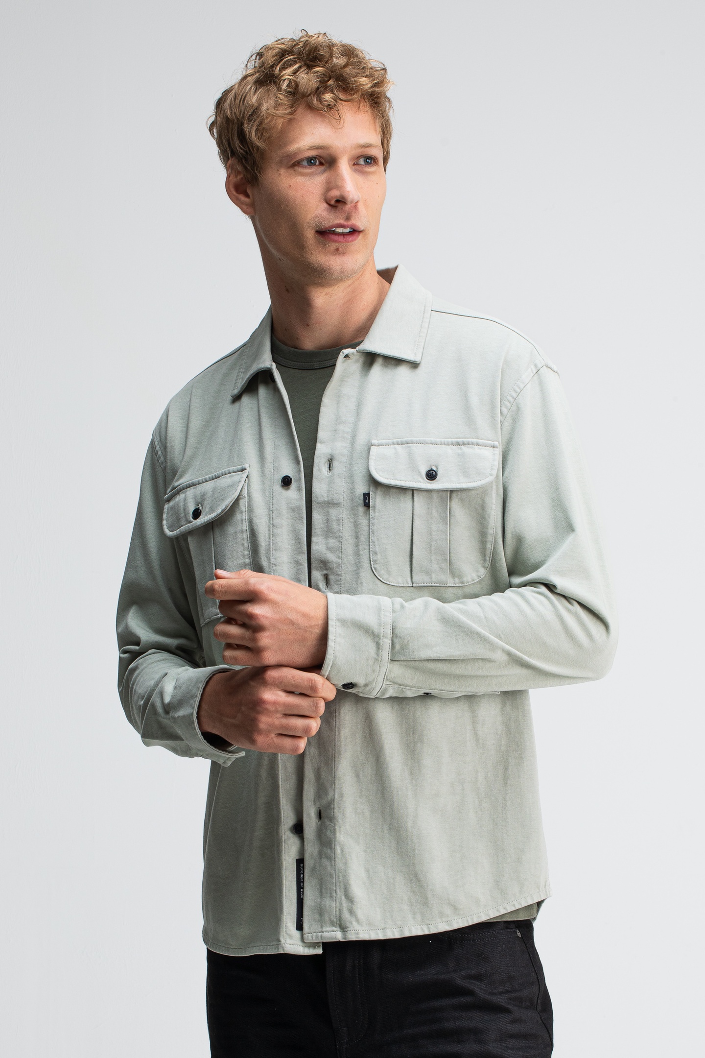 Butcher of Blue Phil Jersey Overshirt Dk. Delphi Green Maat: S | Casual Overhemden Outlet | Heren | Groen