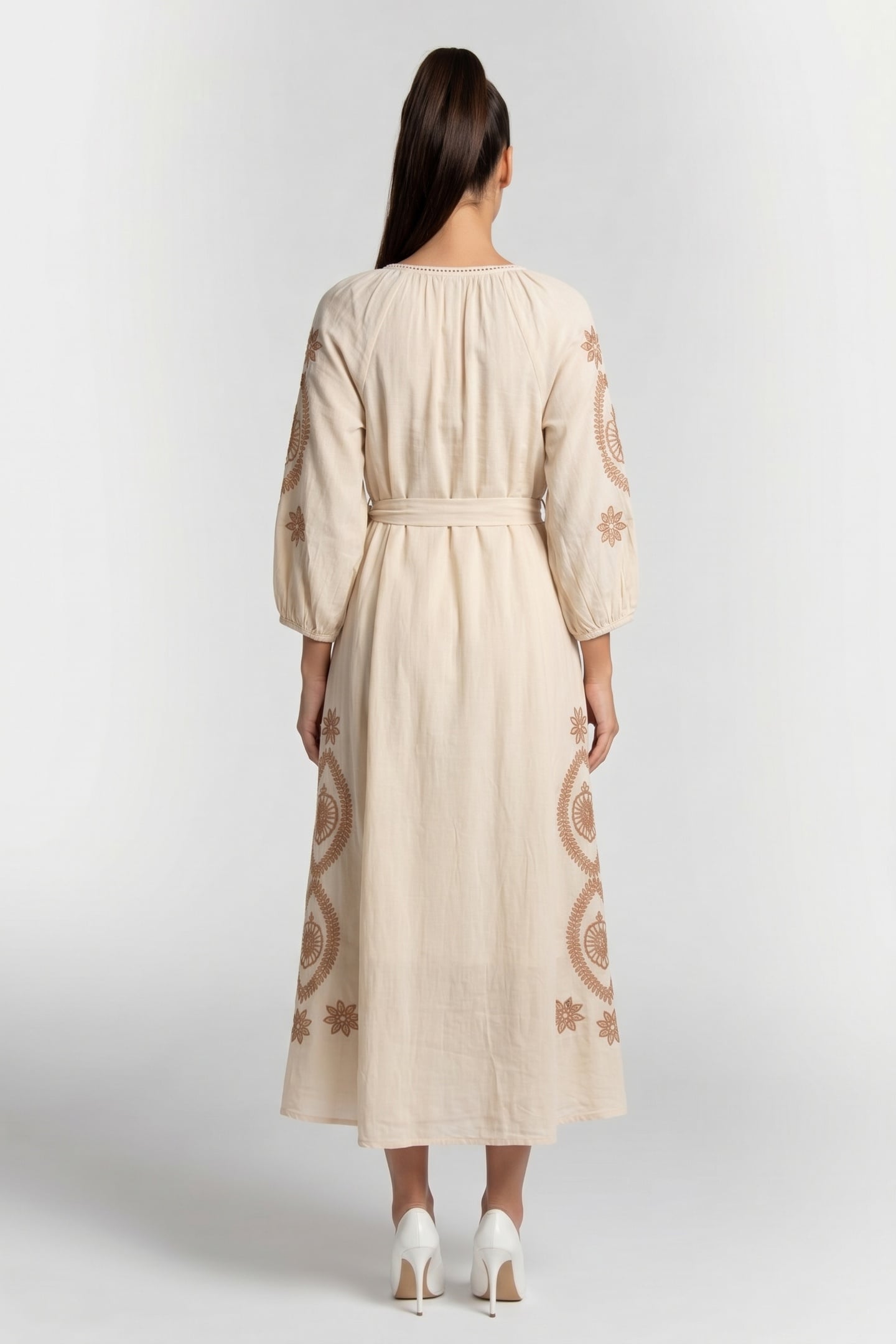 FLASH DRESS EMBROIDERED IVORY 2