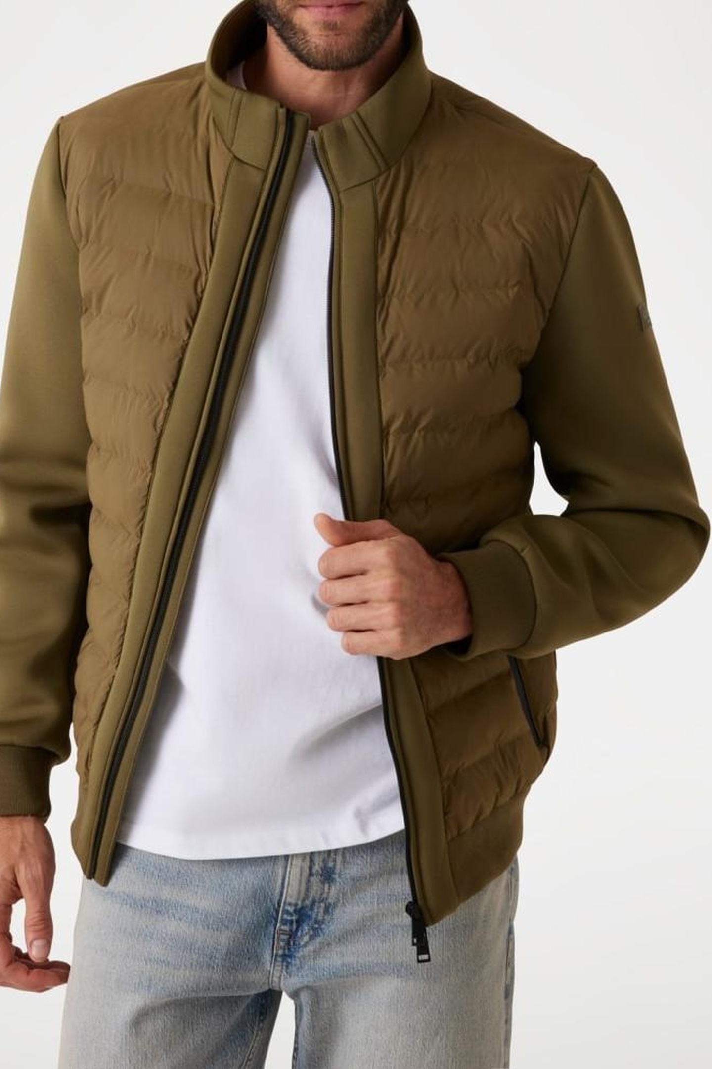 GUESS ECO QUILTED JACKET ARMY OLIVE 1