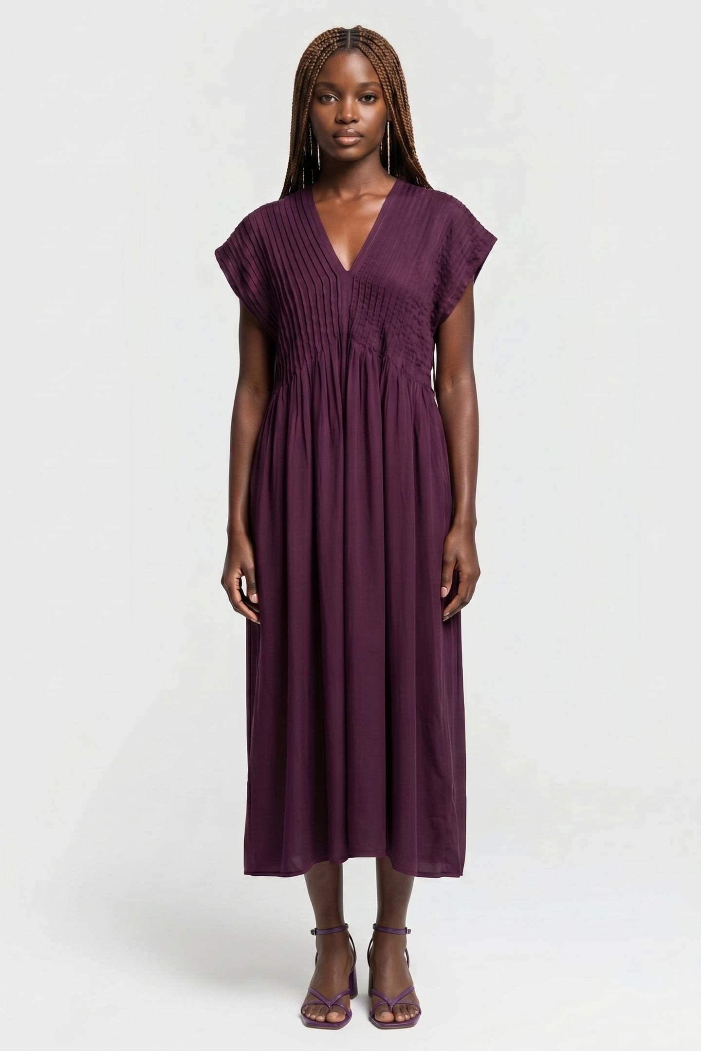 & Other Stories Milo Dress Purple Maat: S | Midi Jurken Outlet | Dames | Paars