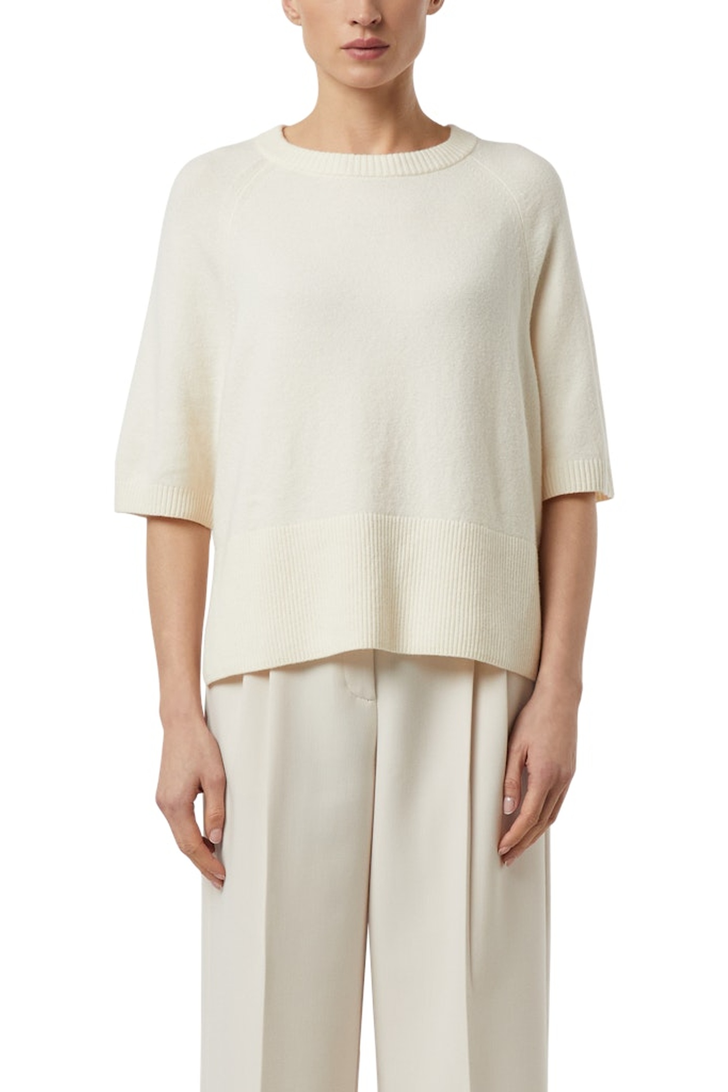 Comma Pullovers Offwhite Maat: L | Sweaters Outlet | Dames | Wit
