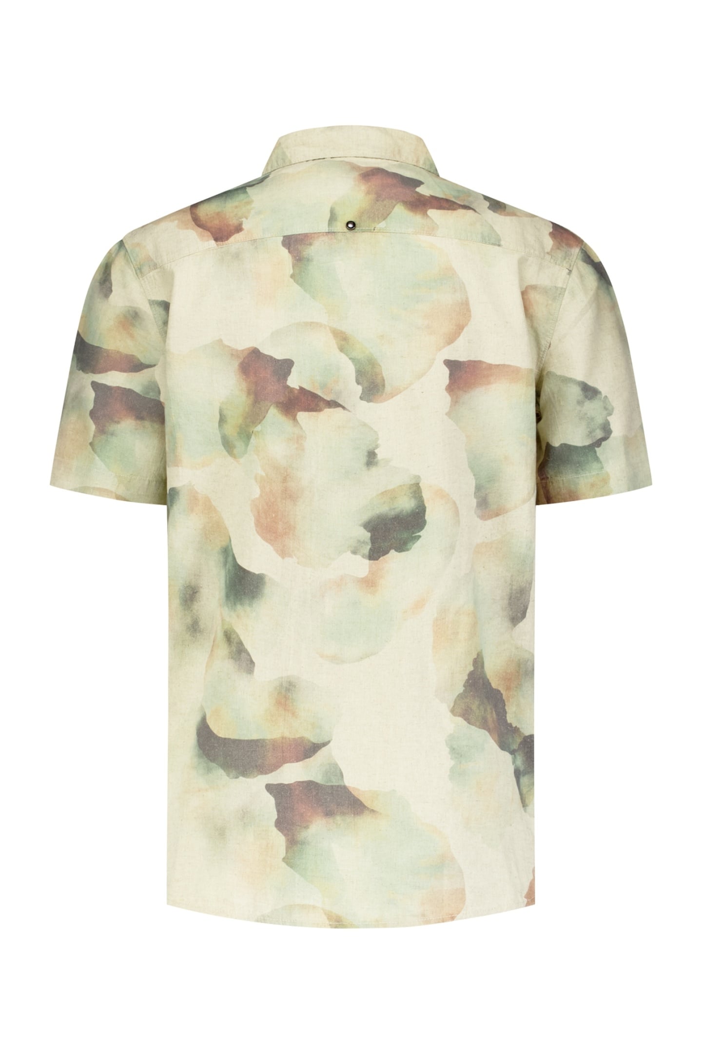 SHIRT SHORT SLEEVE REVERS COLLAR ALLOVER PRINTED WITH LINEN 2