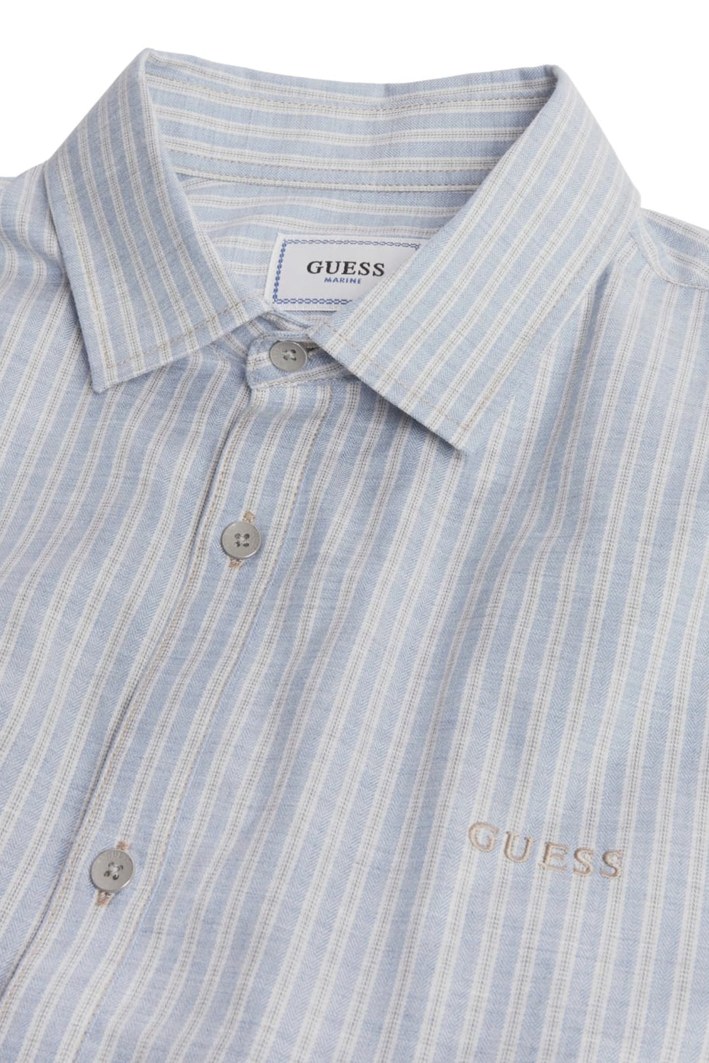 GUESS ECO LS COLLINS SHIRT GREEN MEDIUM IRR STR 6