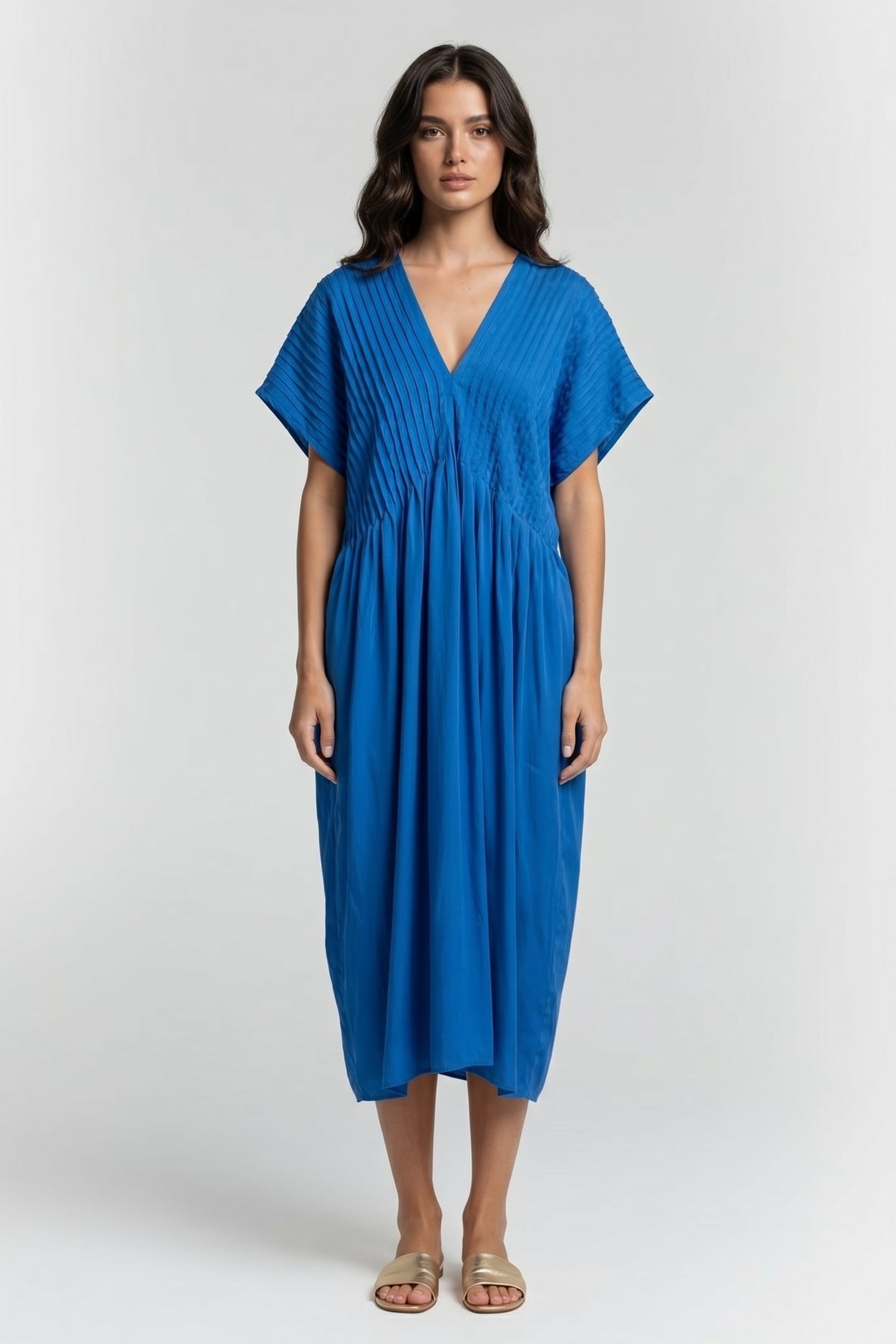 & Other Stories Milo Dress Blue Maat: S | Midi Jurken Outlet | Dames | Blauw