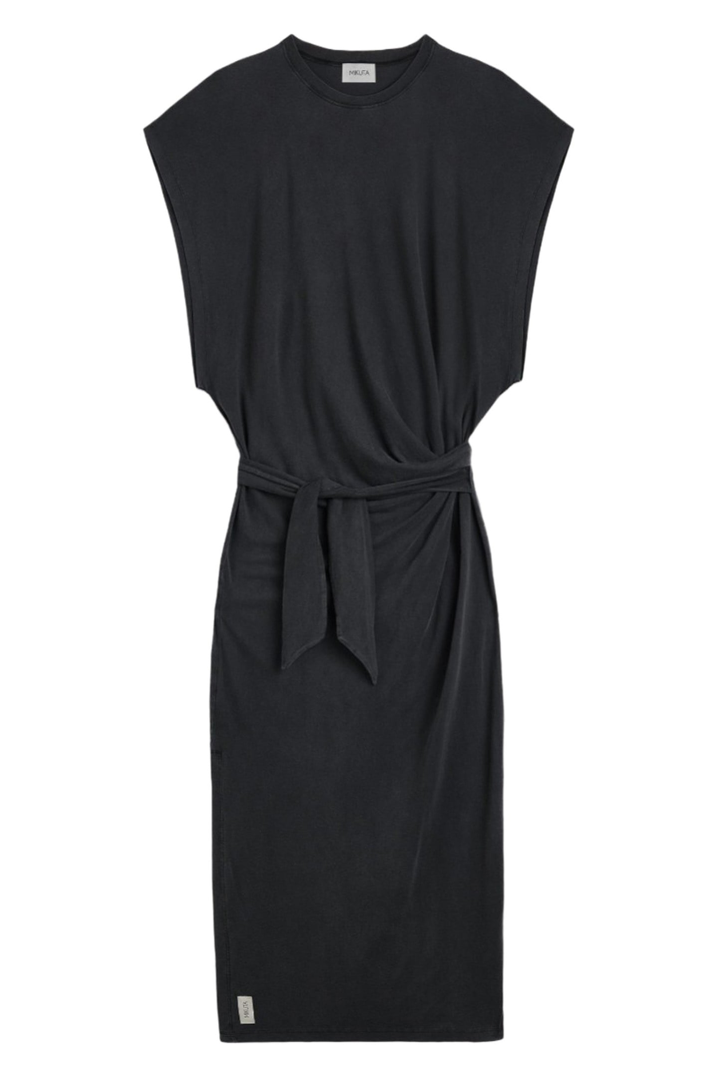 THE DARK LONG KNOTTED BATWING DRESS BLACK 3