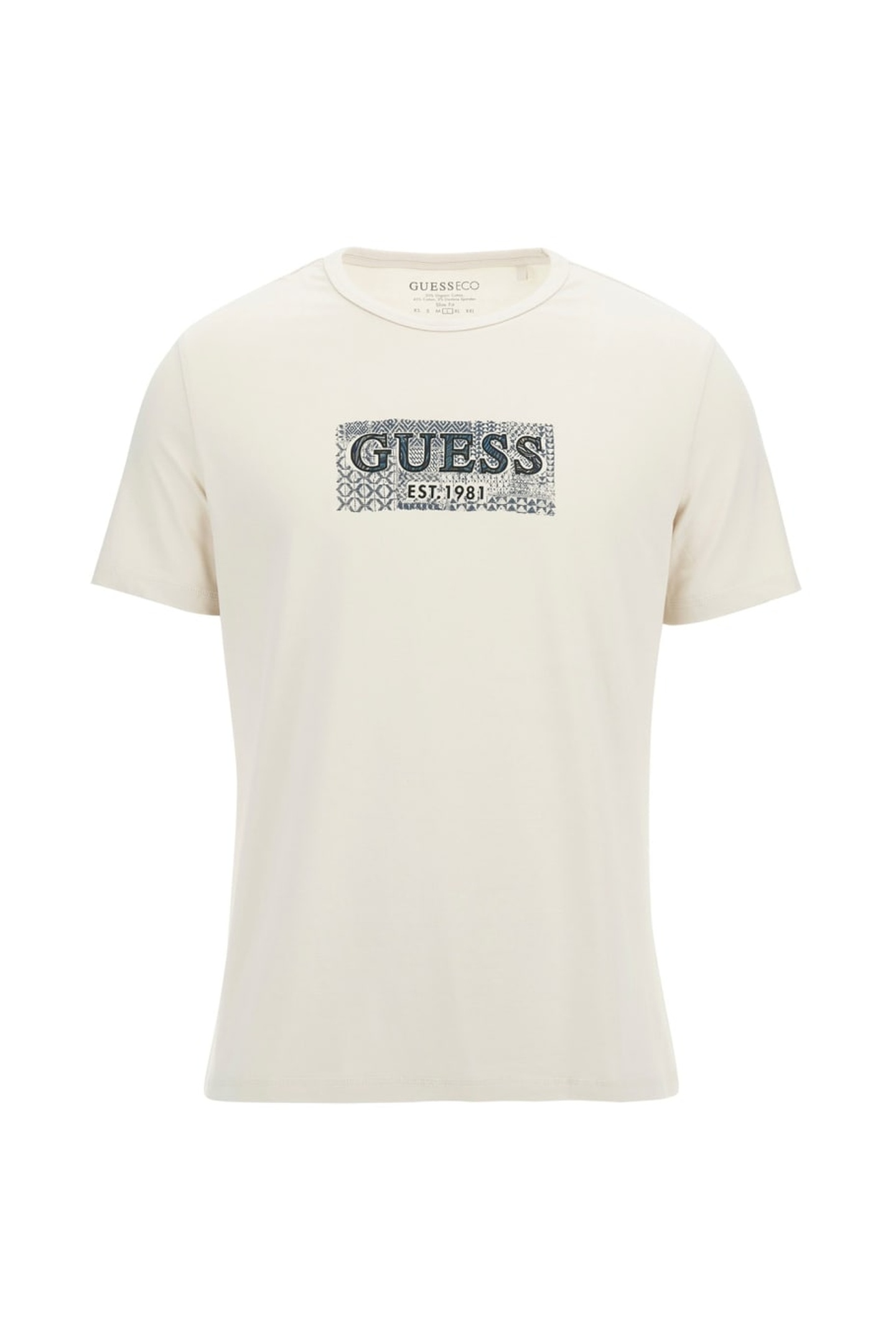 GUESS ECO SS CN GUESS BOX TEE RESORT SAND 1