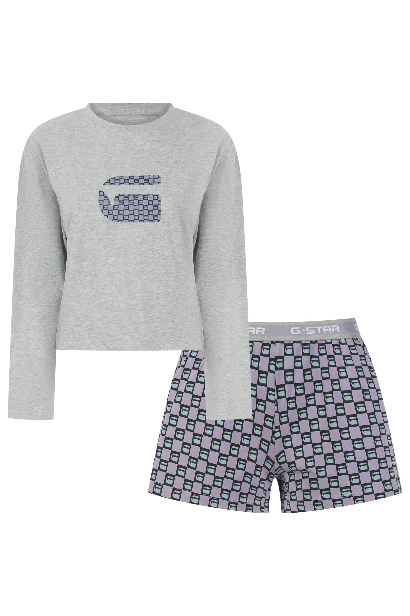 GAIA LOUNGEWEAR LIGHT GREY MARL/MULTI 1