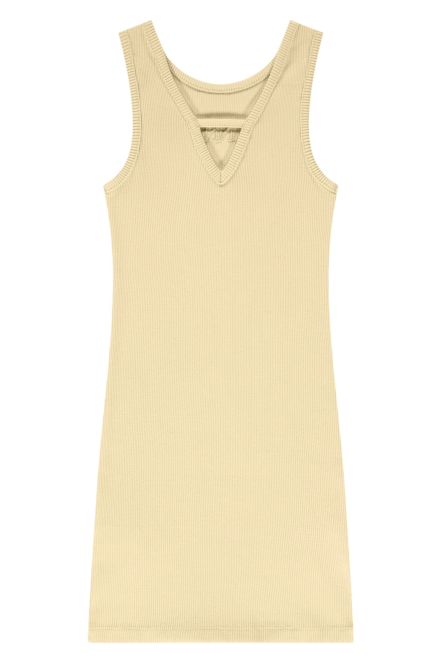BELLE BACK RIB DRESS SOFT YELLOW 1