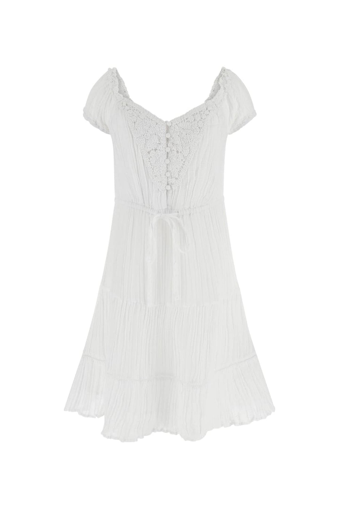 GUESS ECO SL CIEL GAUZE DRESS PURE WHITE 1