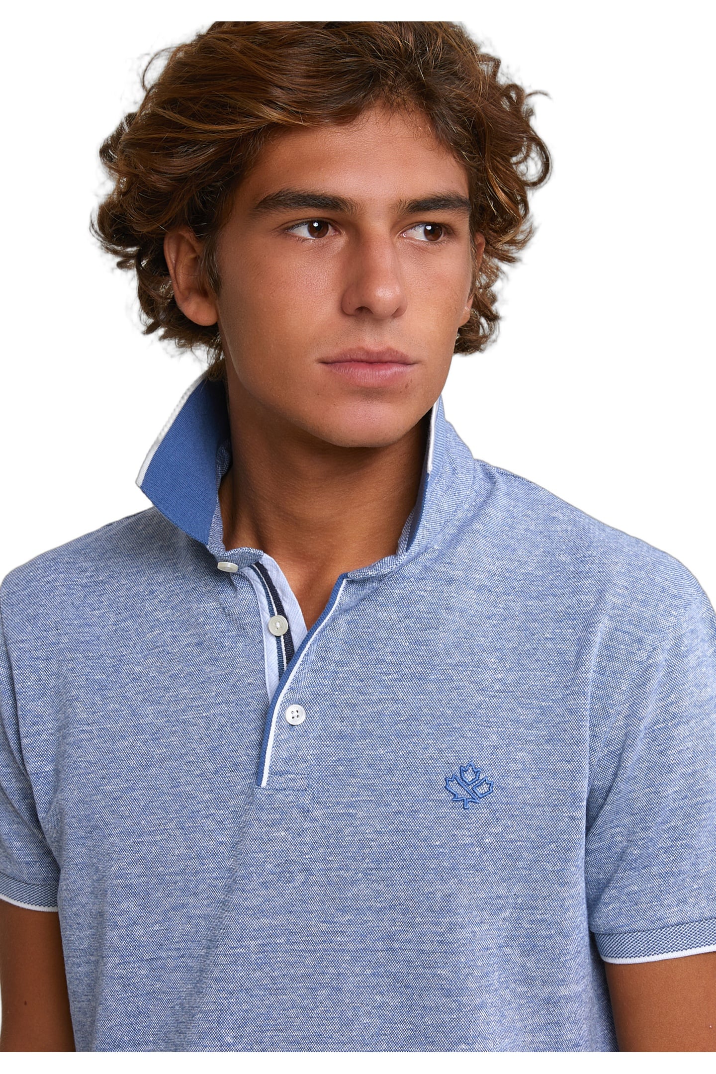 CUSTOM FIT COTTON-LINEN POLO SHORT SLEEVES LAKE 4