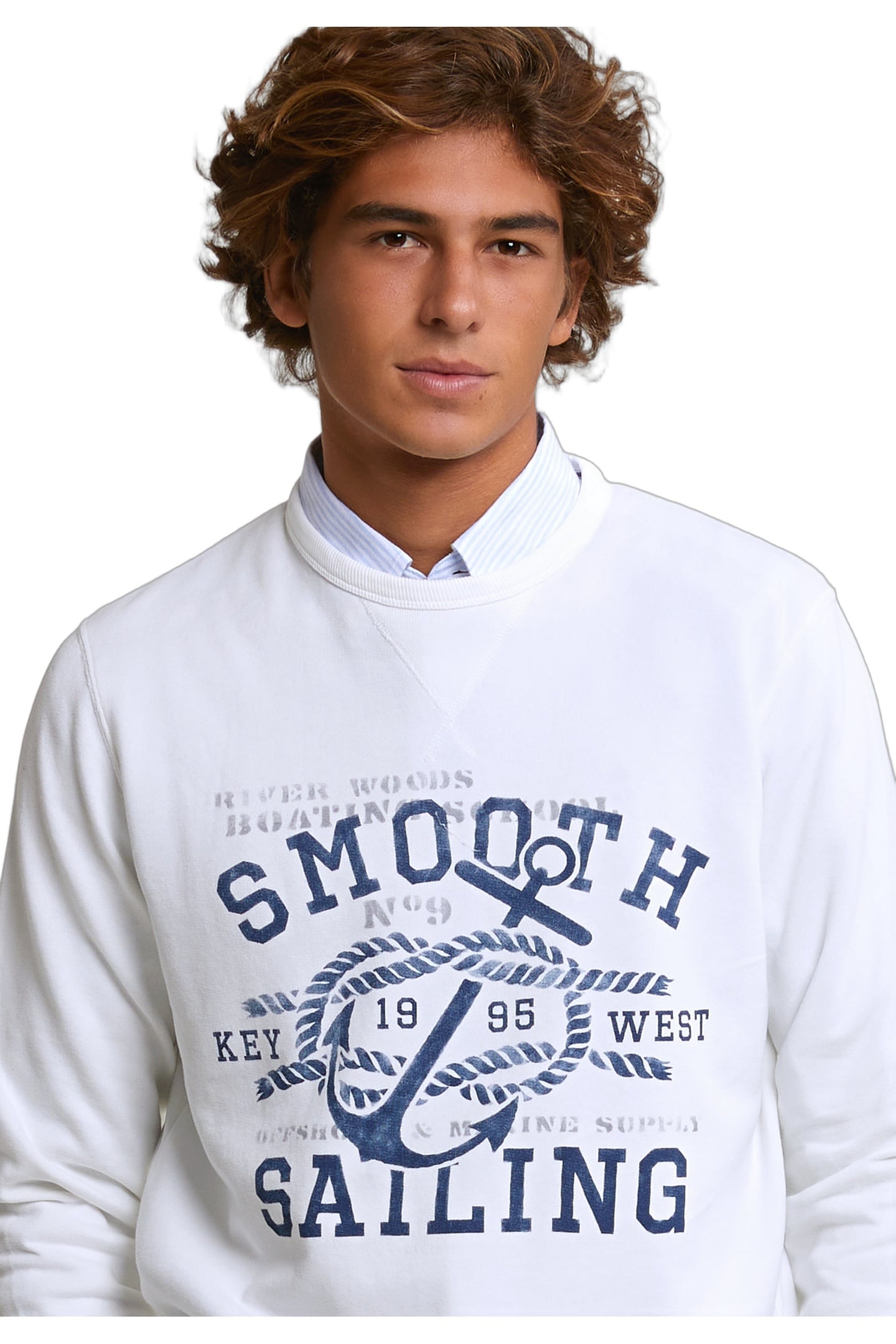 COTTON FANTASY CREW NECK SWEATER OFF WHITE 2