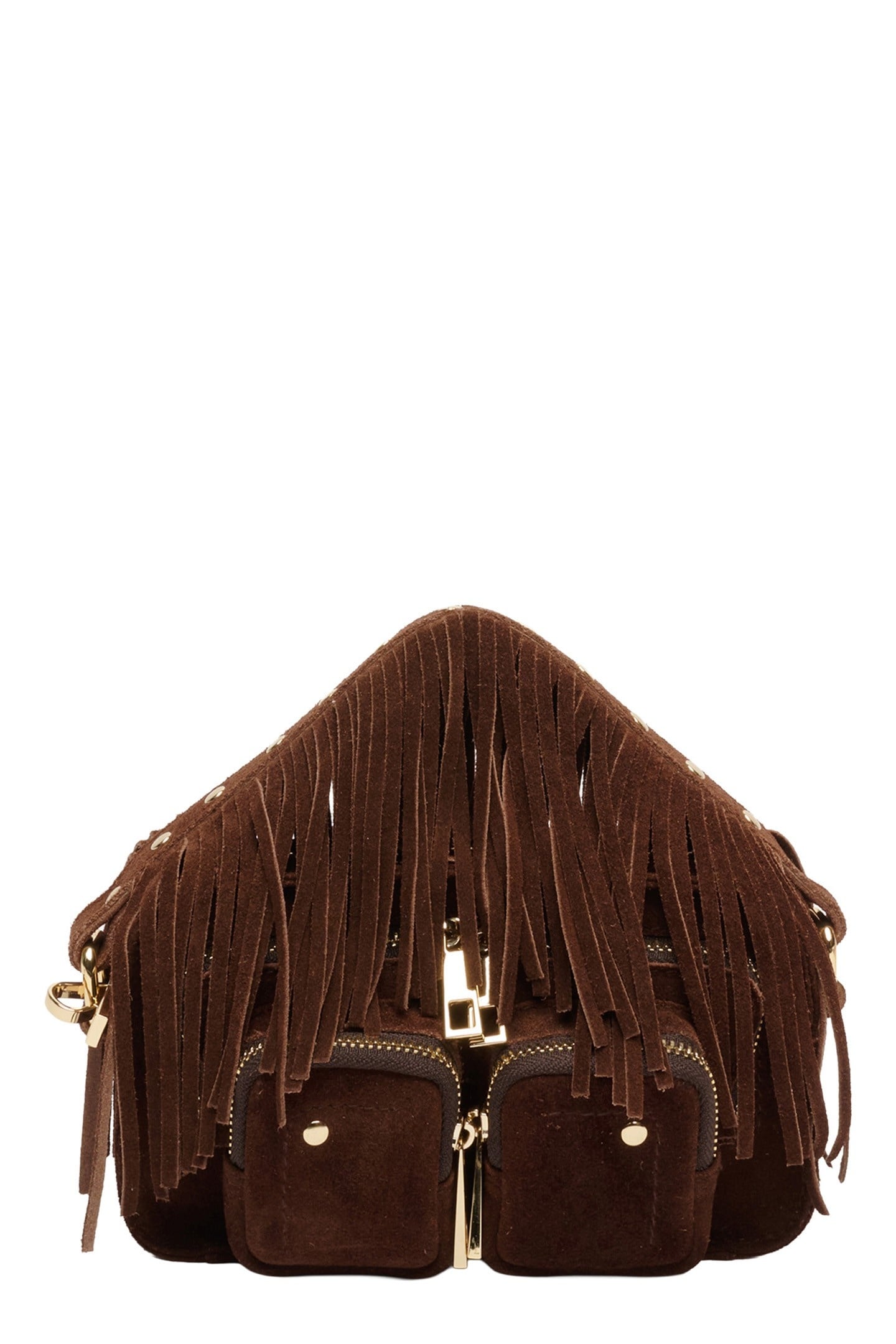 HELENA FRINGE SUEDE DARK BROWN W. GOLD 1