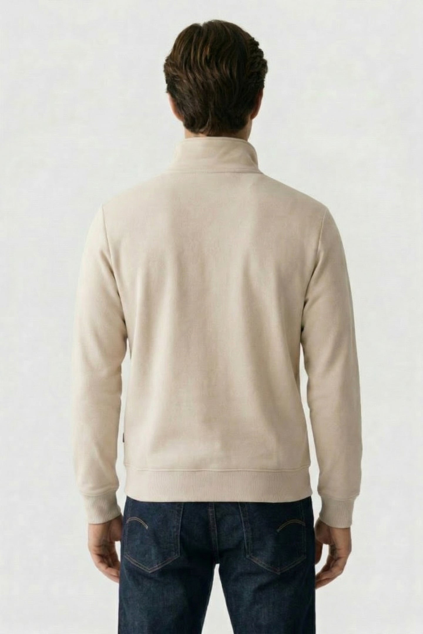 HALF ZIP STAND UP COLLAR SWEAT L\S WHITEBAIT 2