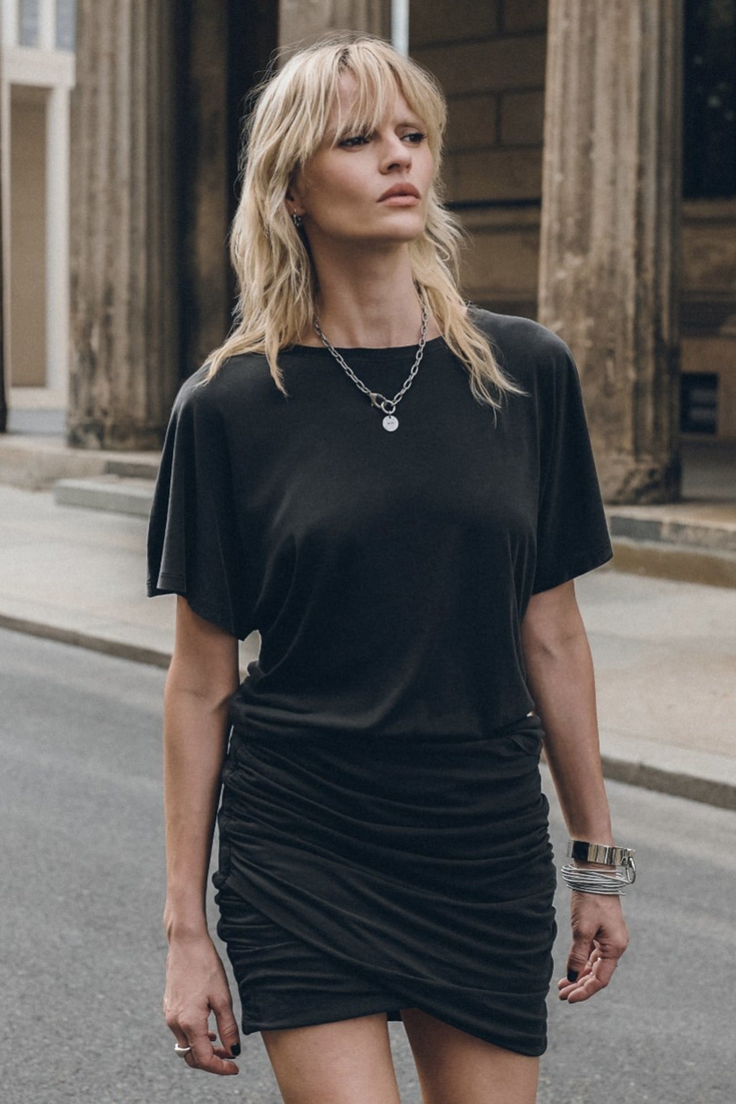 THE DARK DRAPED SKIRT BLACK 1