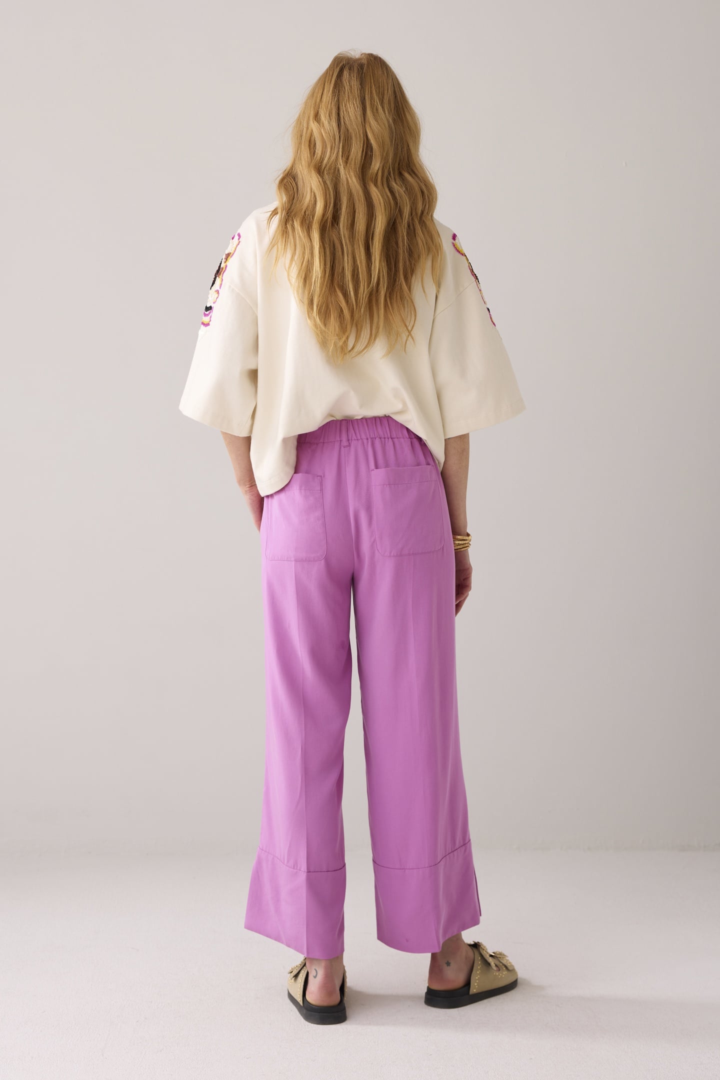 TROUSERS TENCEL CYCLAAM 2