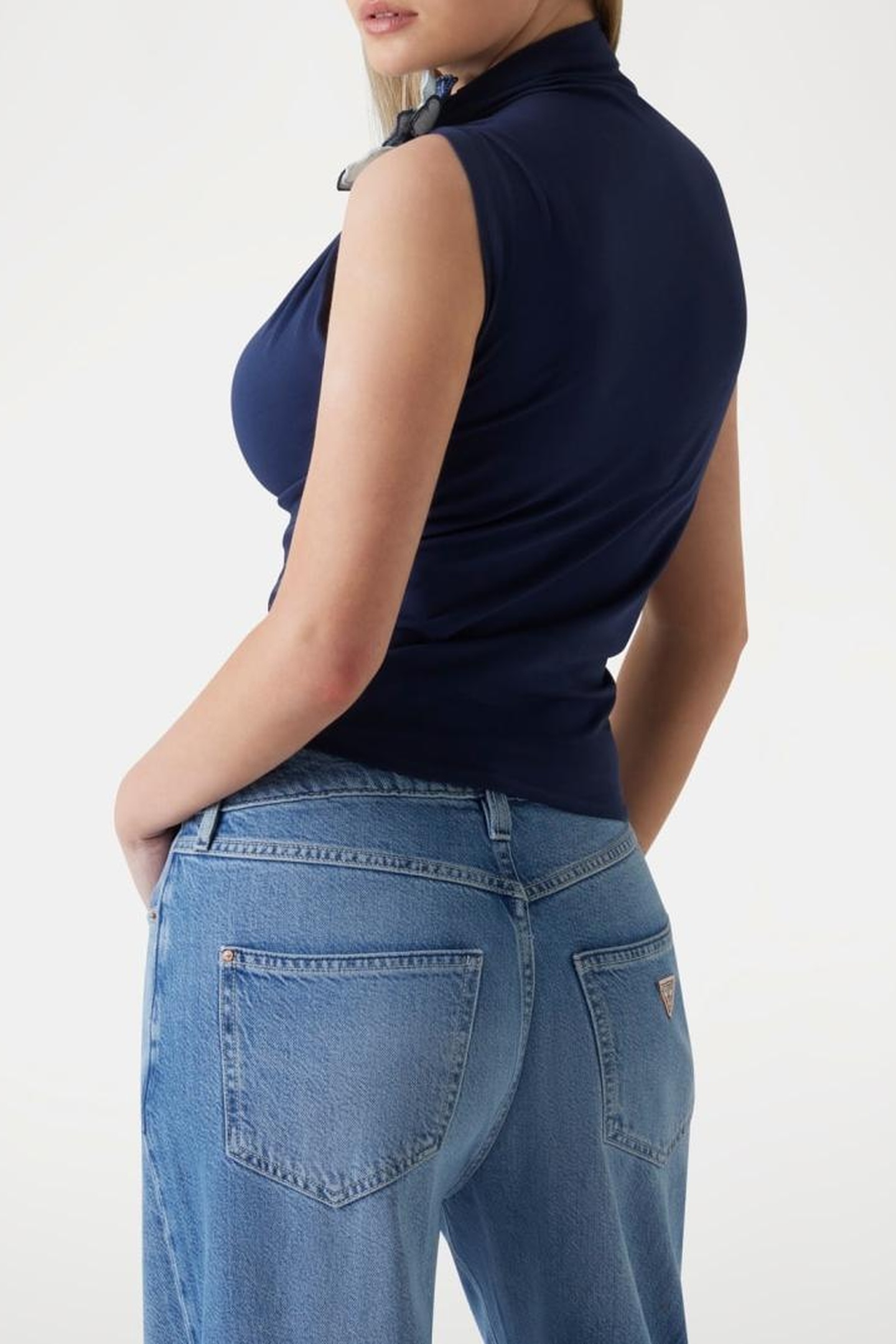 GUESS ECO ARIANE 3D EMBROIDERY BLACKENED BLUE 1