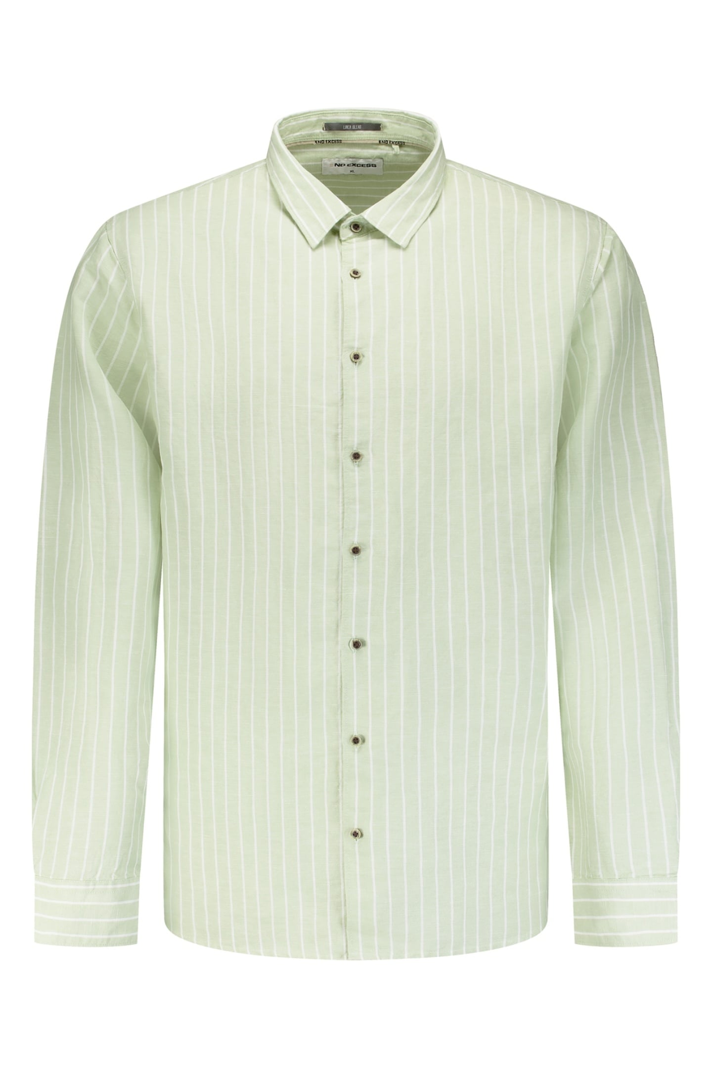 SHIRT STRIPE WITH LINEN GREEN 1
