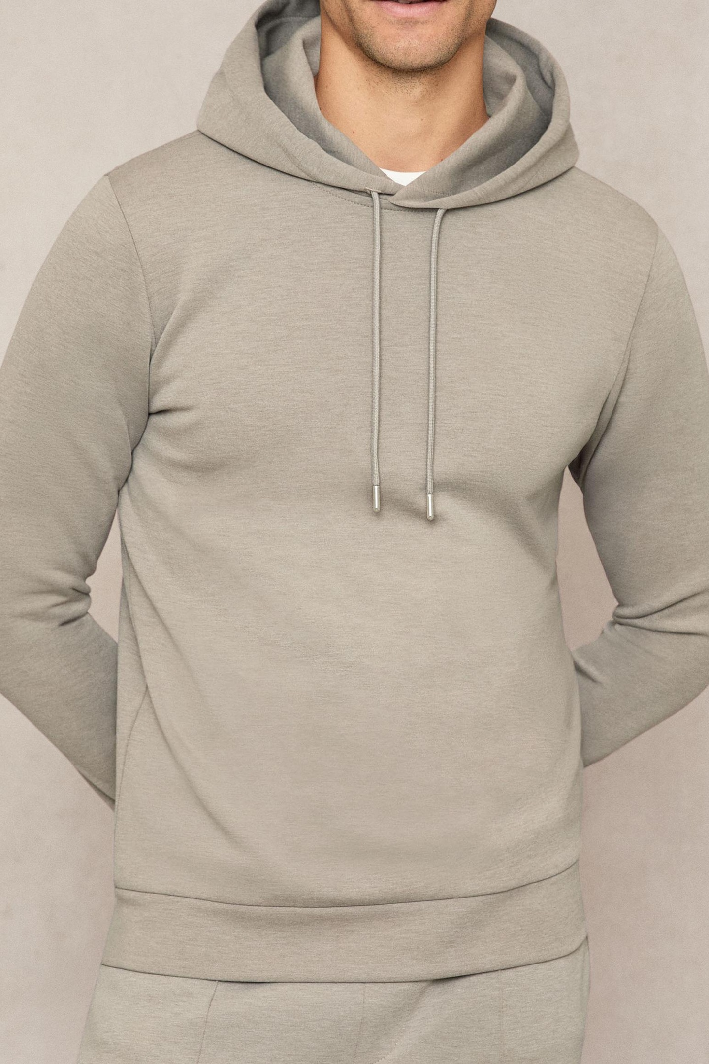 Reiss Ls Interlock Hoody Taupe Maat: M | Hoodies Outlet | Heren | Beige