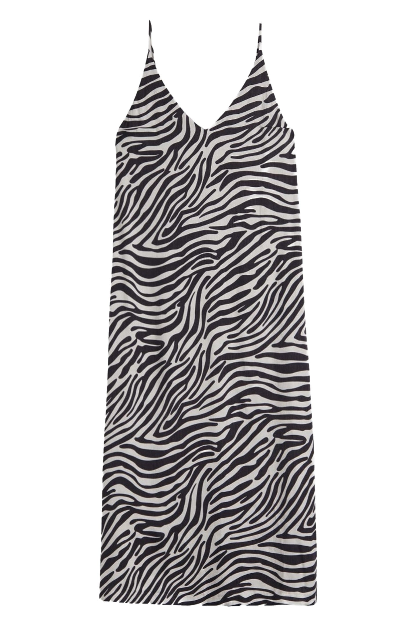 THE ZEBRA LONG LYOCELL SLIP DRESS BLACK 3