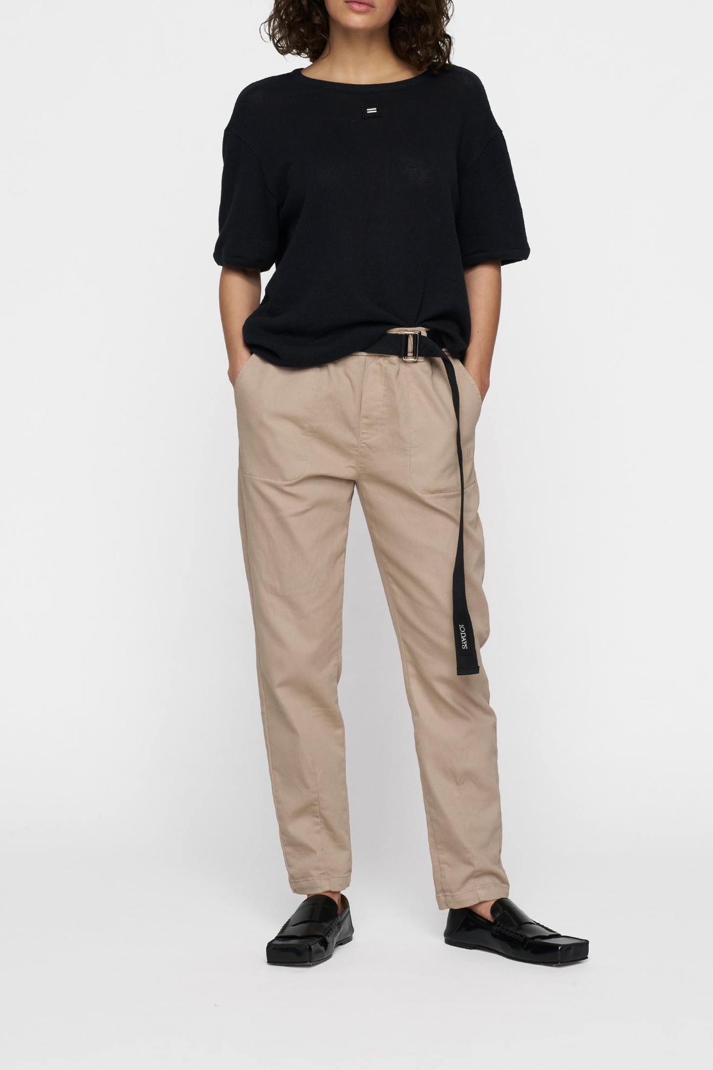 10DAYS Belted Pants Jog Denim Rope Maat: XS | Broeken Outlet | Dames | Beige