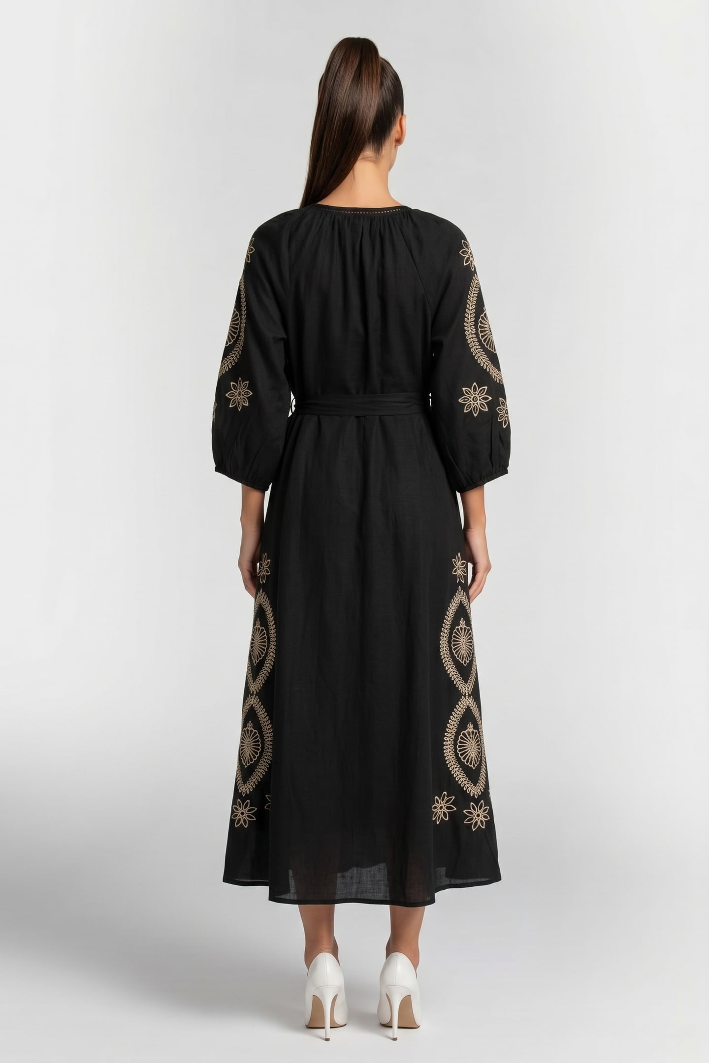 FLASH DRESS EMBROIDERED BLACK 2