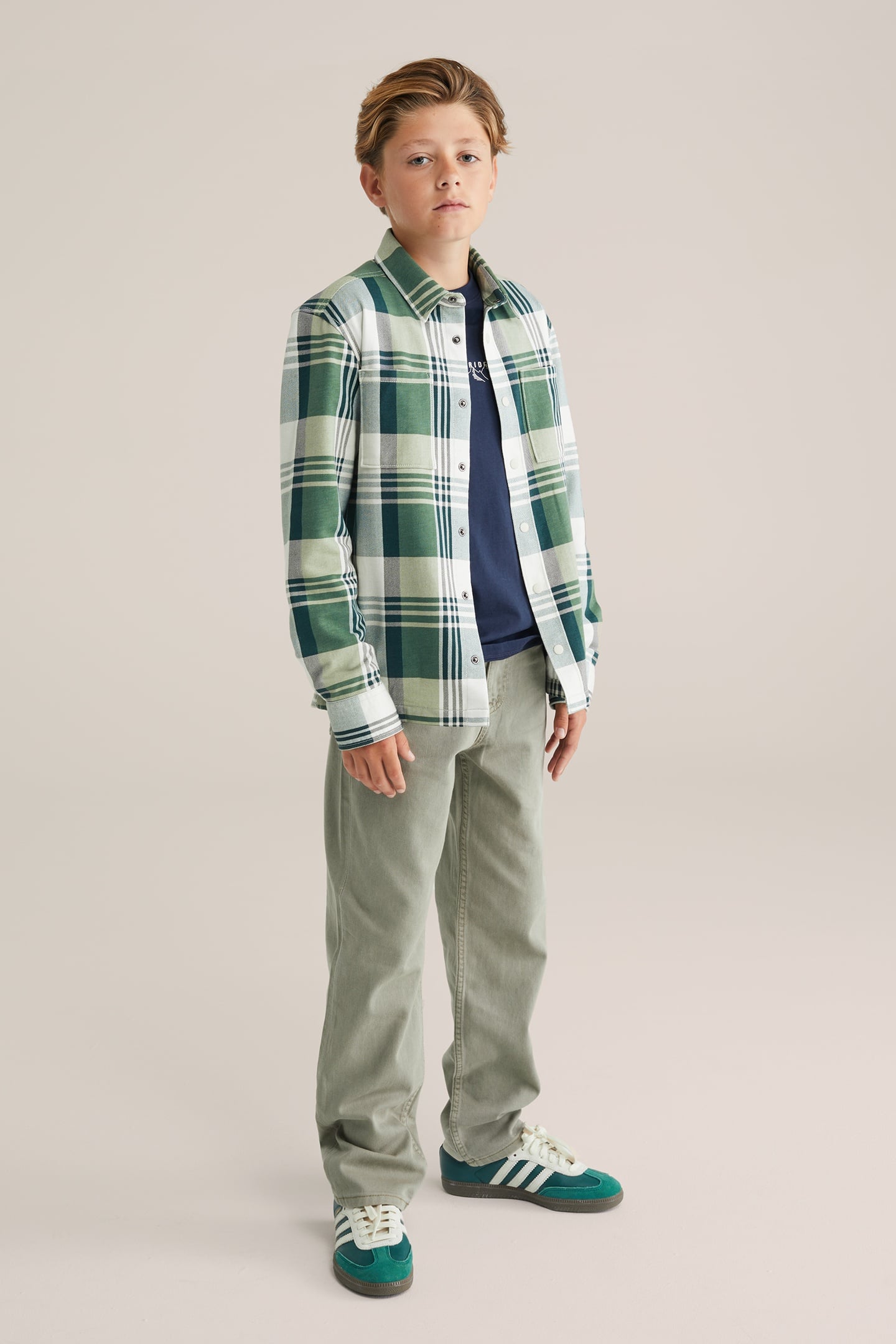 We Fashion Overshirt Green Maat: 158/164 | Overhemden Outlet | Unisex | Groen