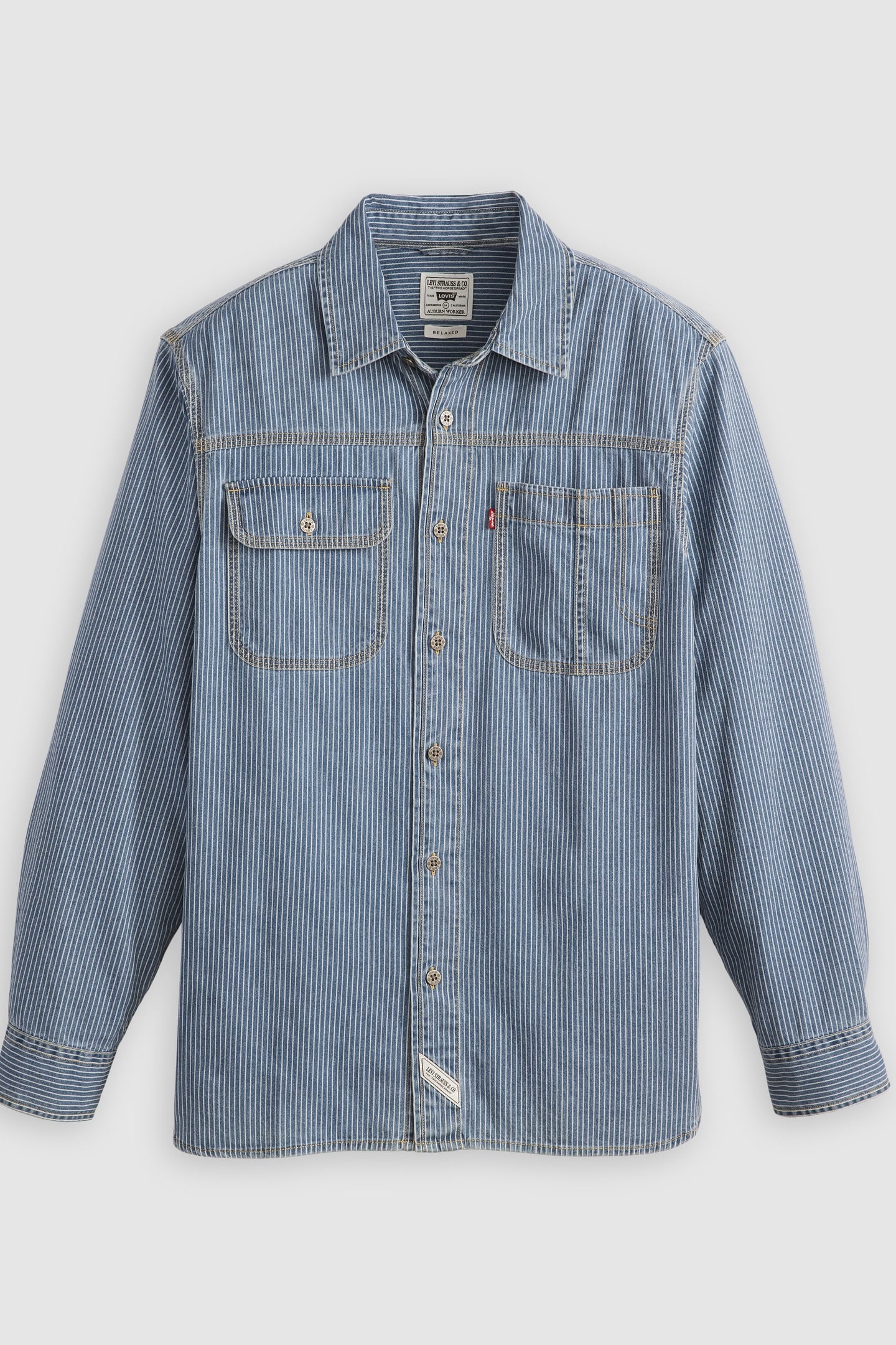 Levi's Long Sleeve Auburn Worker Shirt Maat: XS | Casual Overhemden Outlet | Heren | Blauw