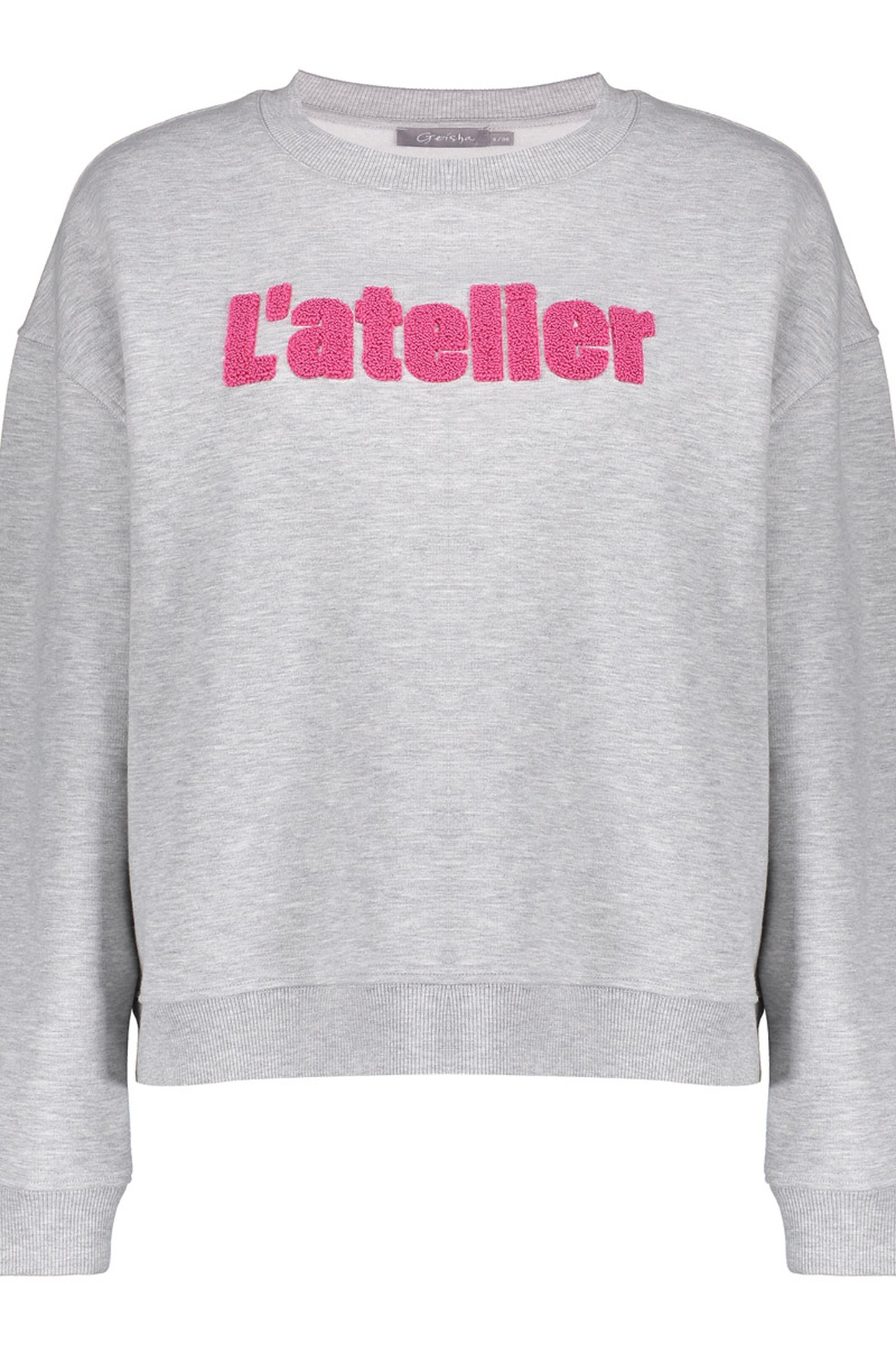 Geisha Sweater L'atelier Toweling Grey Melange/fuchsia Maat: 3XL | Sweaters Outlet | Dames | Grijs