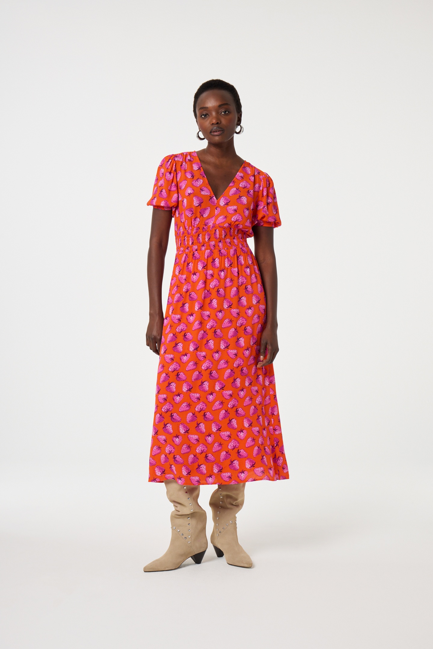 Fabienne Chapot Bonna Dress Tangerine/pink Dream Maat: 38 | Maxi Jurken Outlet | Dames | Oranje