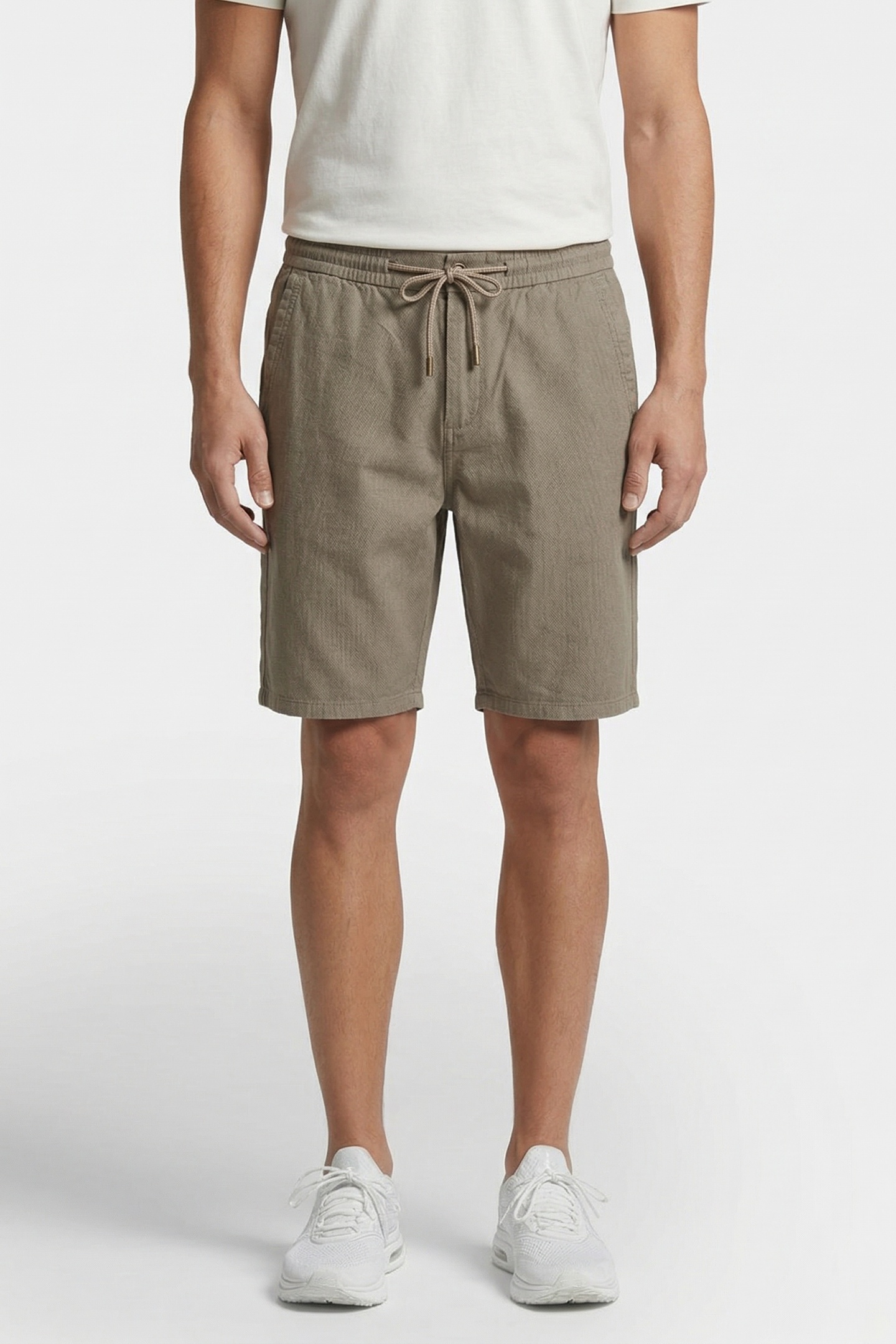 SHORT CHINO WITH LINEN GARMENT DYED LIGHT ARMY 1