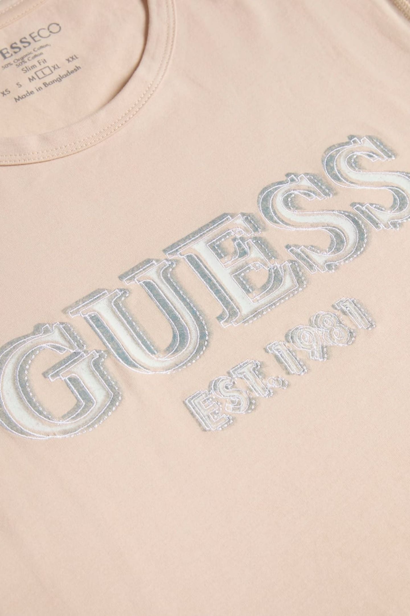 GUESS ECO SS CN GUESS LOGO TEE FEEL YOUR SKIN 1