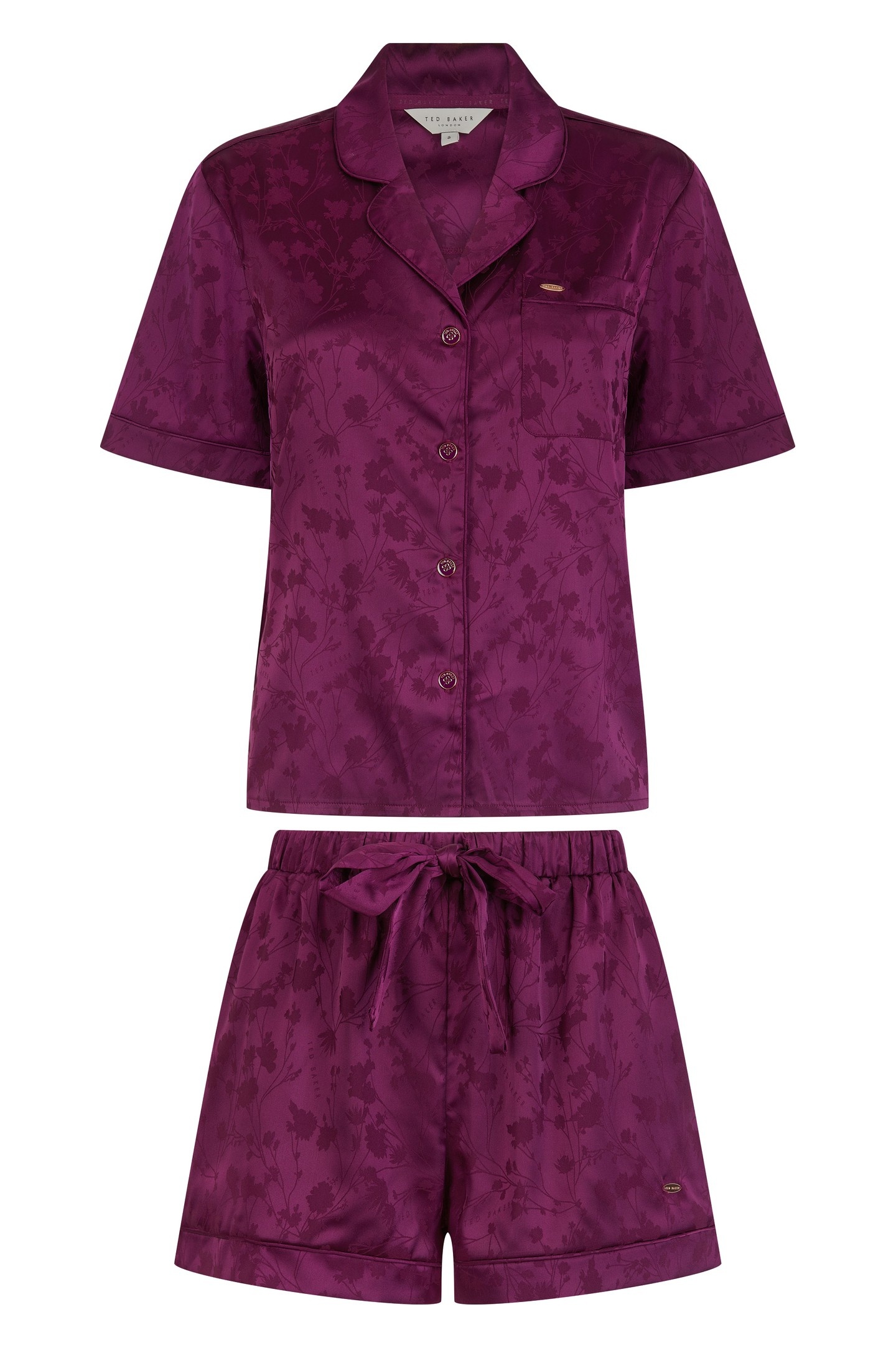 ZARA SHORT SATIN PJ DARK PURPLE 1