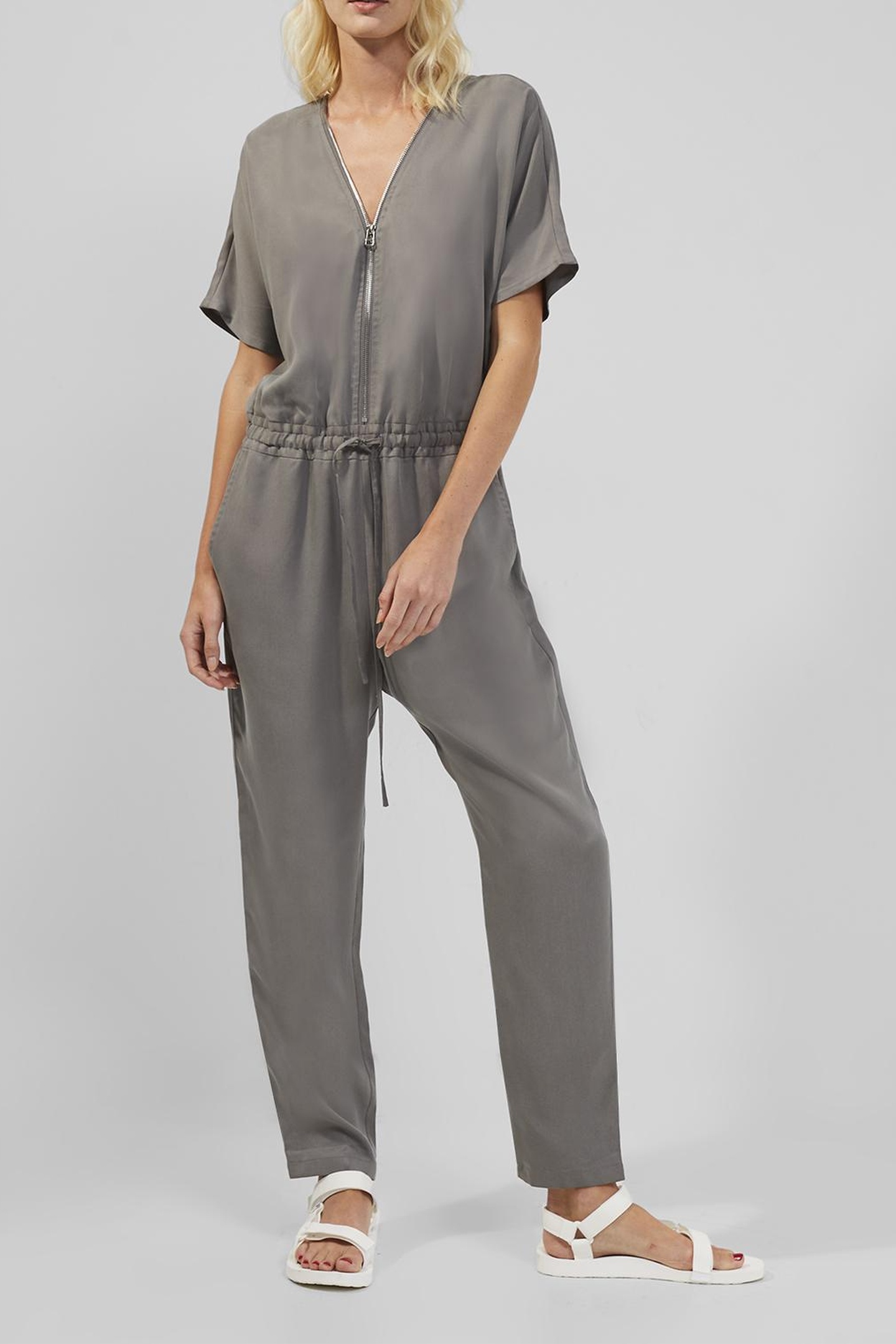 French Connection Airietta Lyocell Jumpsuit Warm Graphite Maat: 8 | Jumpsuits Outlet | Dames | Grijs