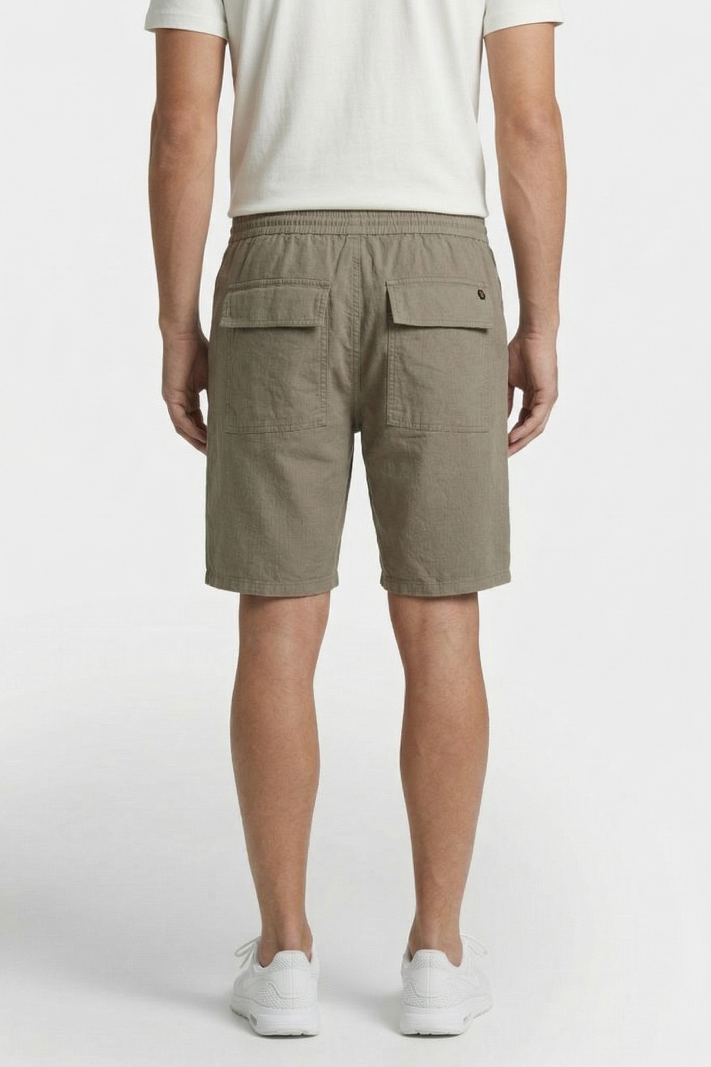 SHORT CHINO WITH LINEN GARMENT DYED LIGHT ARMY 2