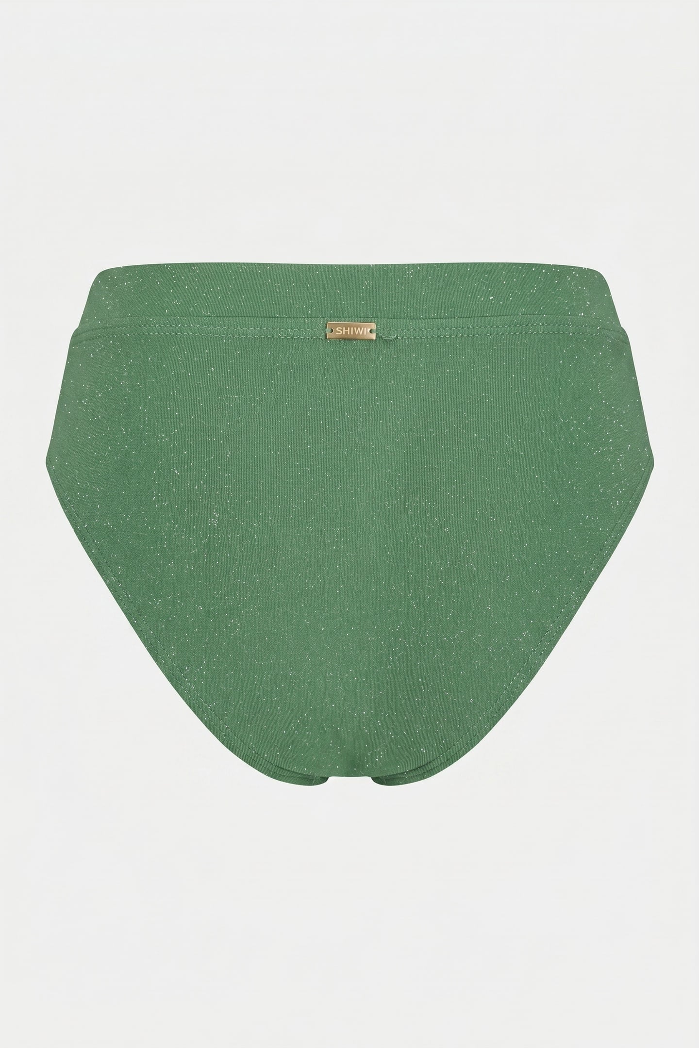 HIGH WAIST BIKINI BOTTOM SICILY GLITTER KELLY GREEN 3