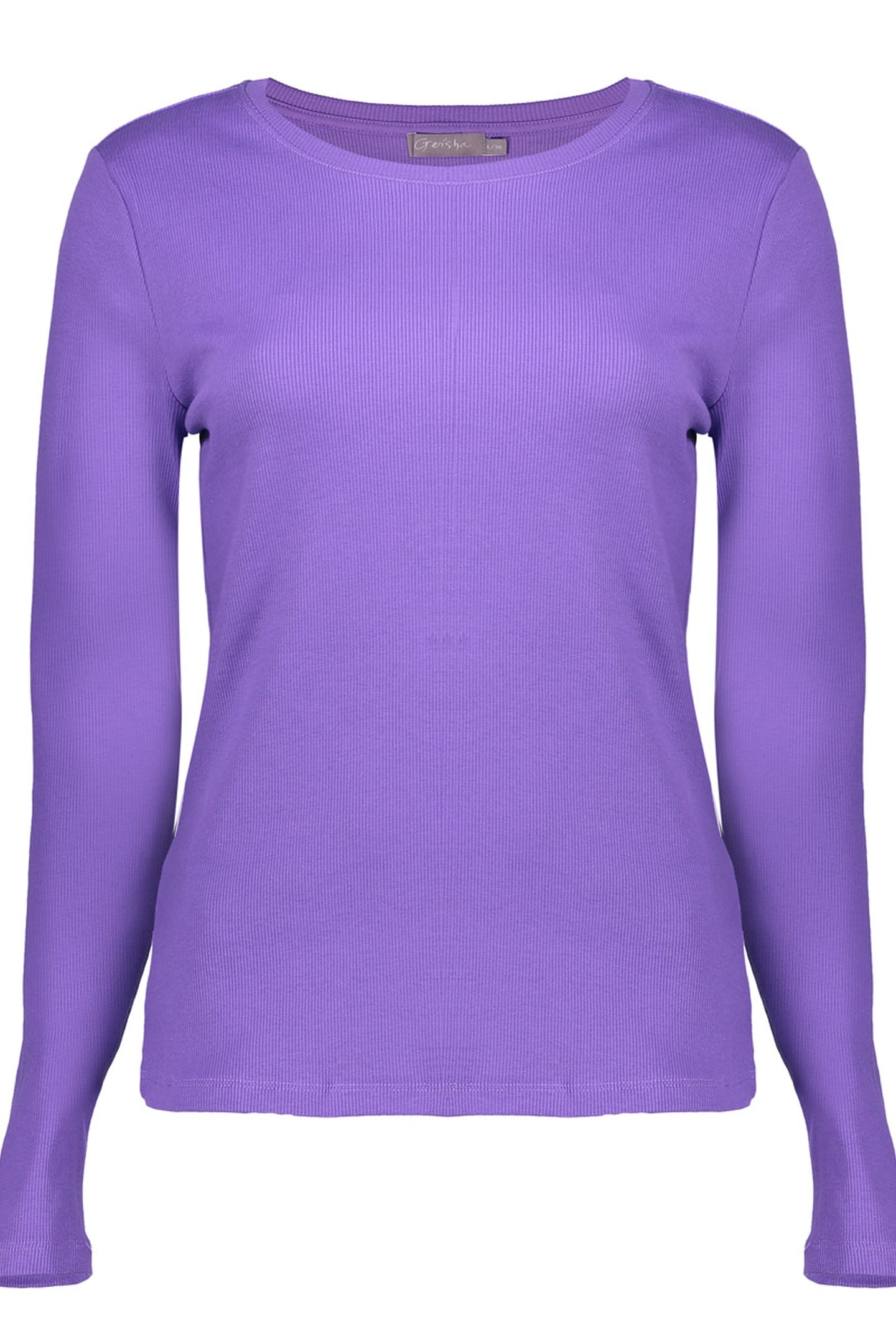 Geisha T-shirt Rib Round Neck Purple Maat: M | Longsleeves Outlet | Dames | Paars