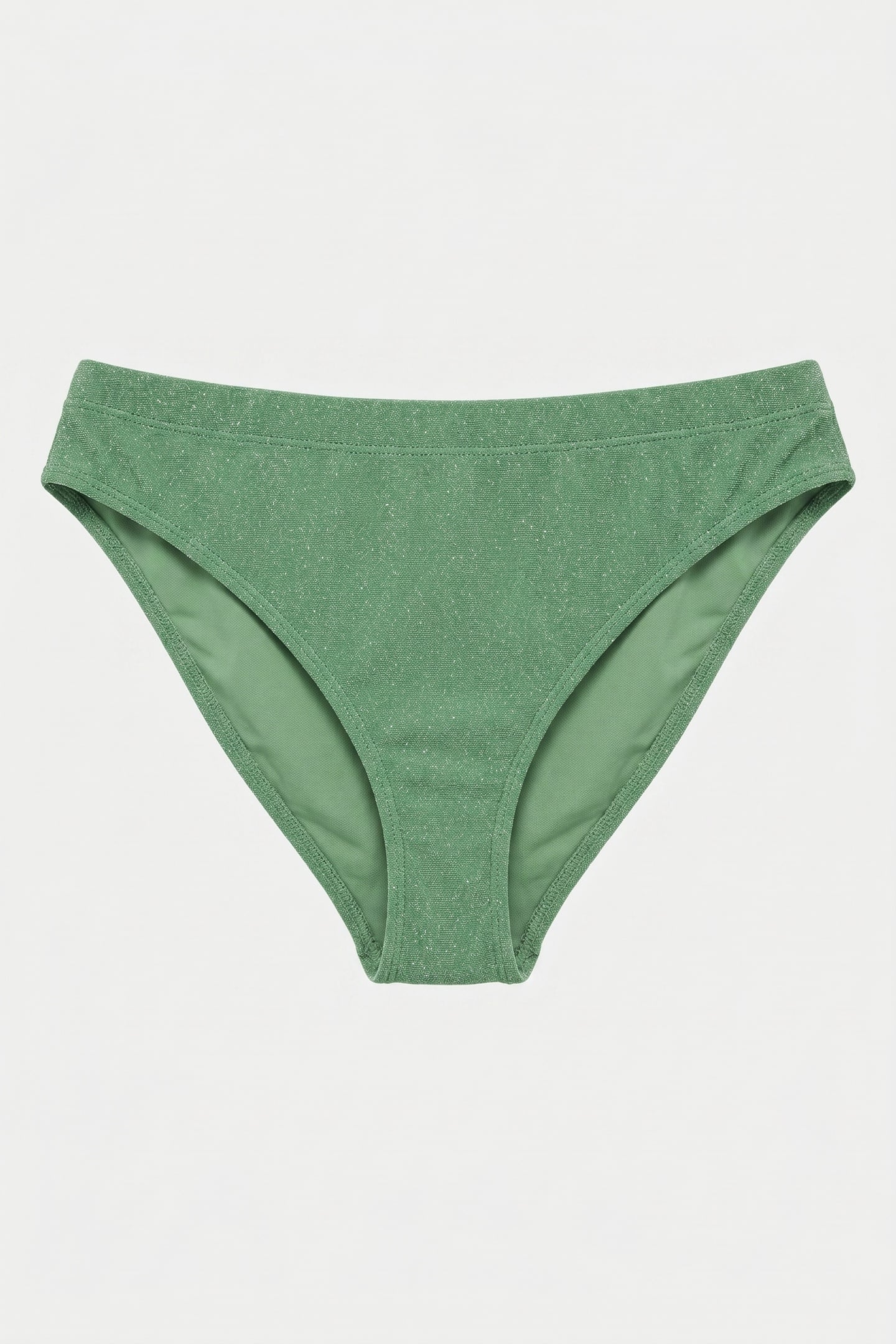 HIGH WAIST BIKINI BOTTOM SICILY GLITTER KELLY GREEN 2