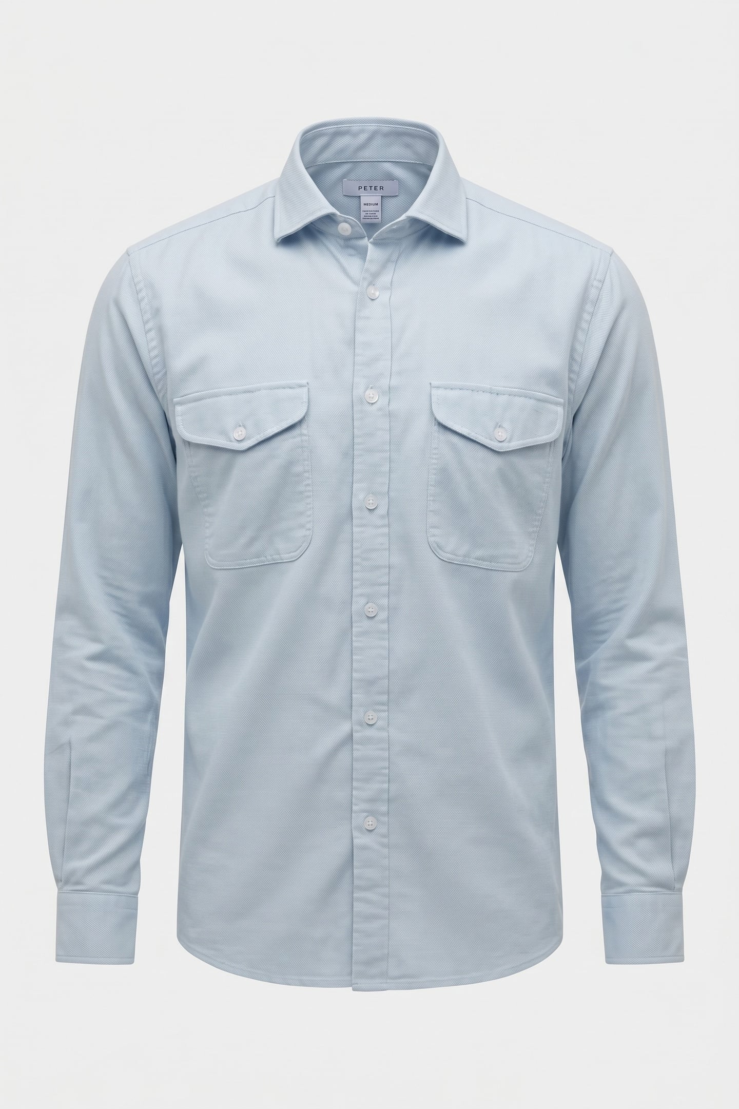 OE HUGO-TEXTURED OVERSHIR LIGHT BLUE 3