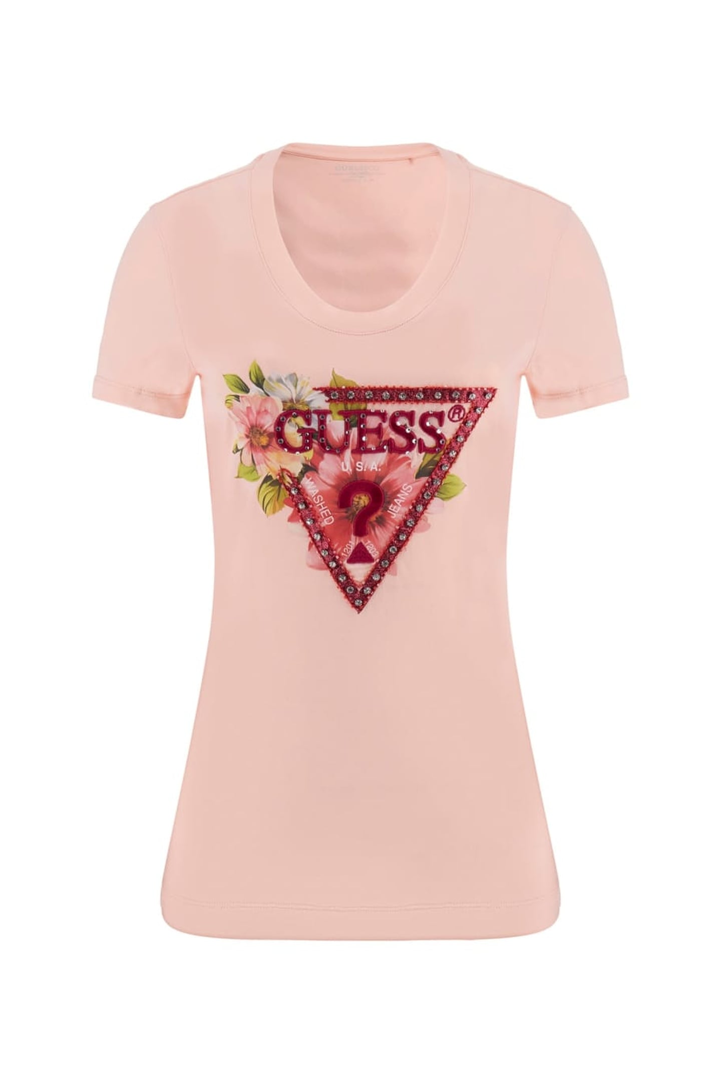 GUESS ECO SS CN TRIANGLE BEADS PEACH CREME 5