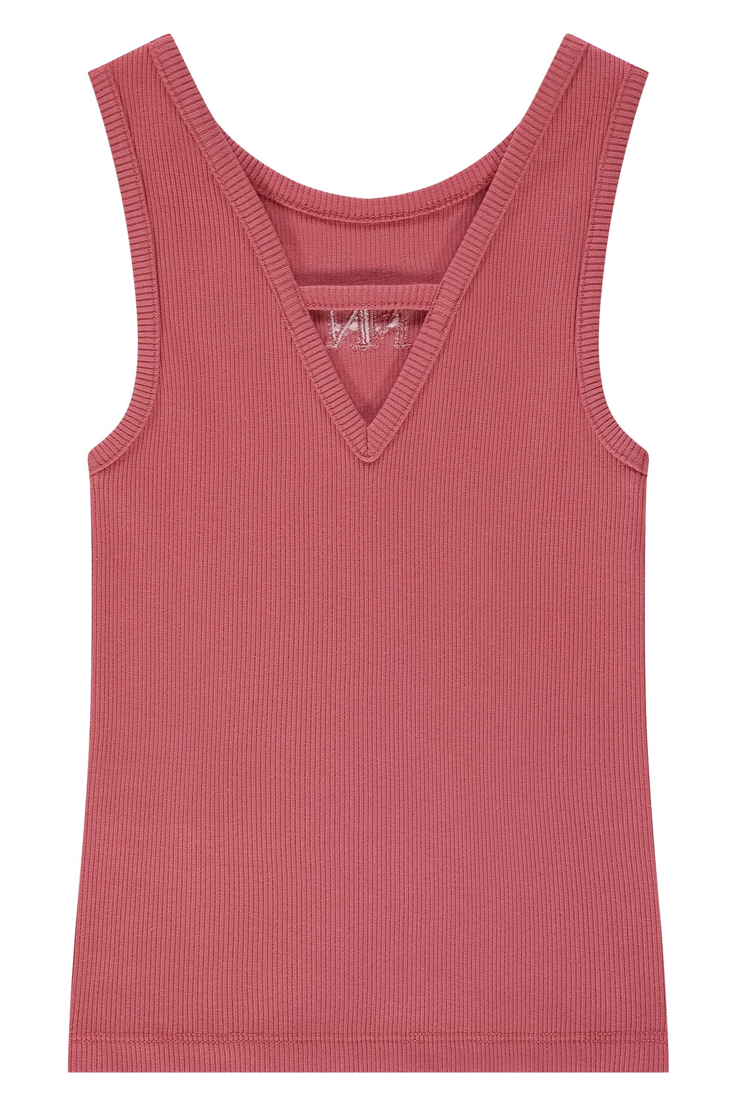 BELLE BACK RIB TOP RED 2