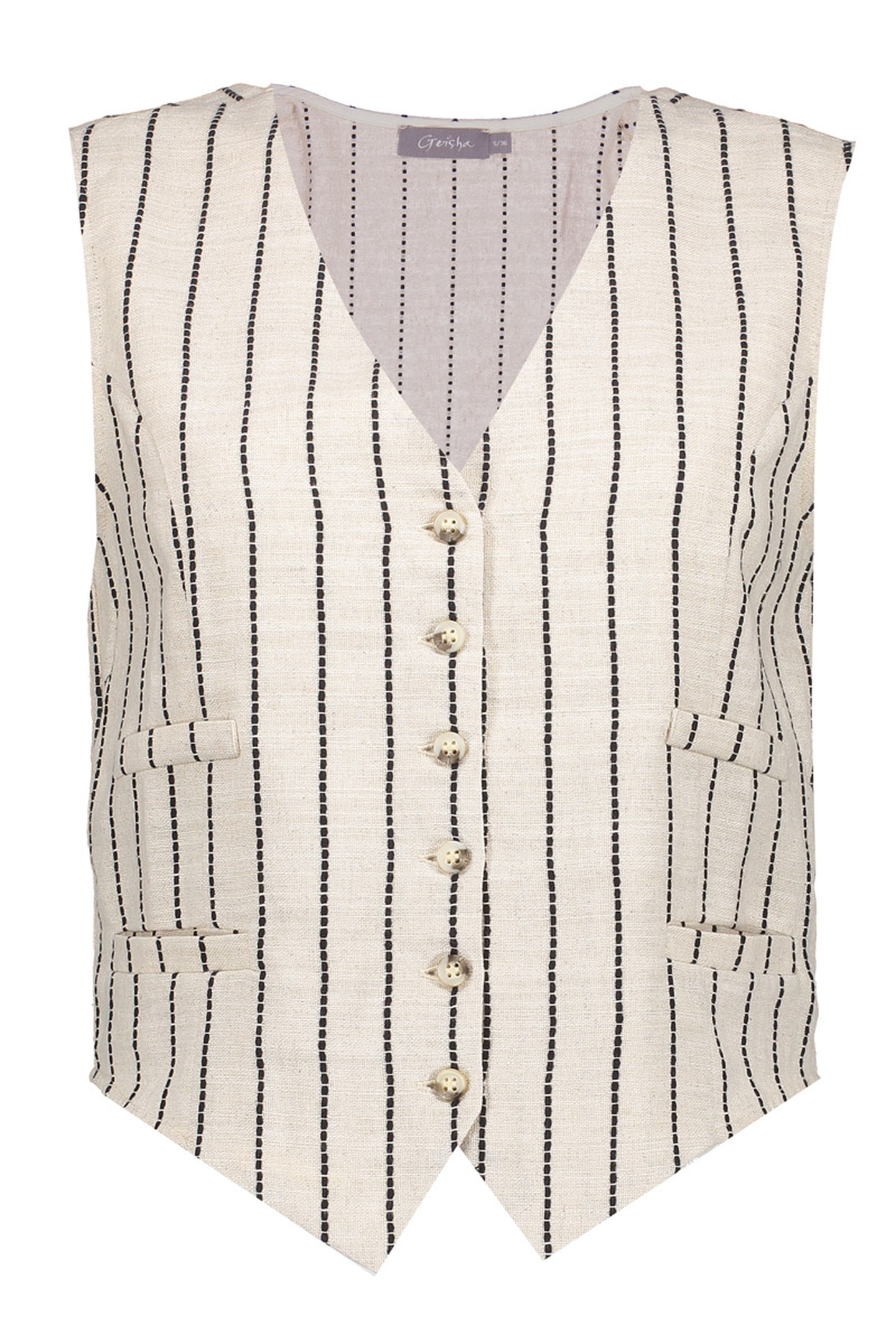 Geisha Gilet Sand/black Maat: M | Gilets Outlet | Dames | Beige