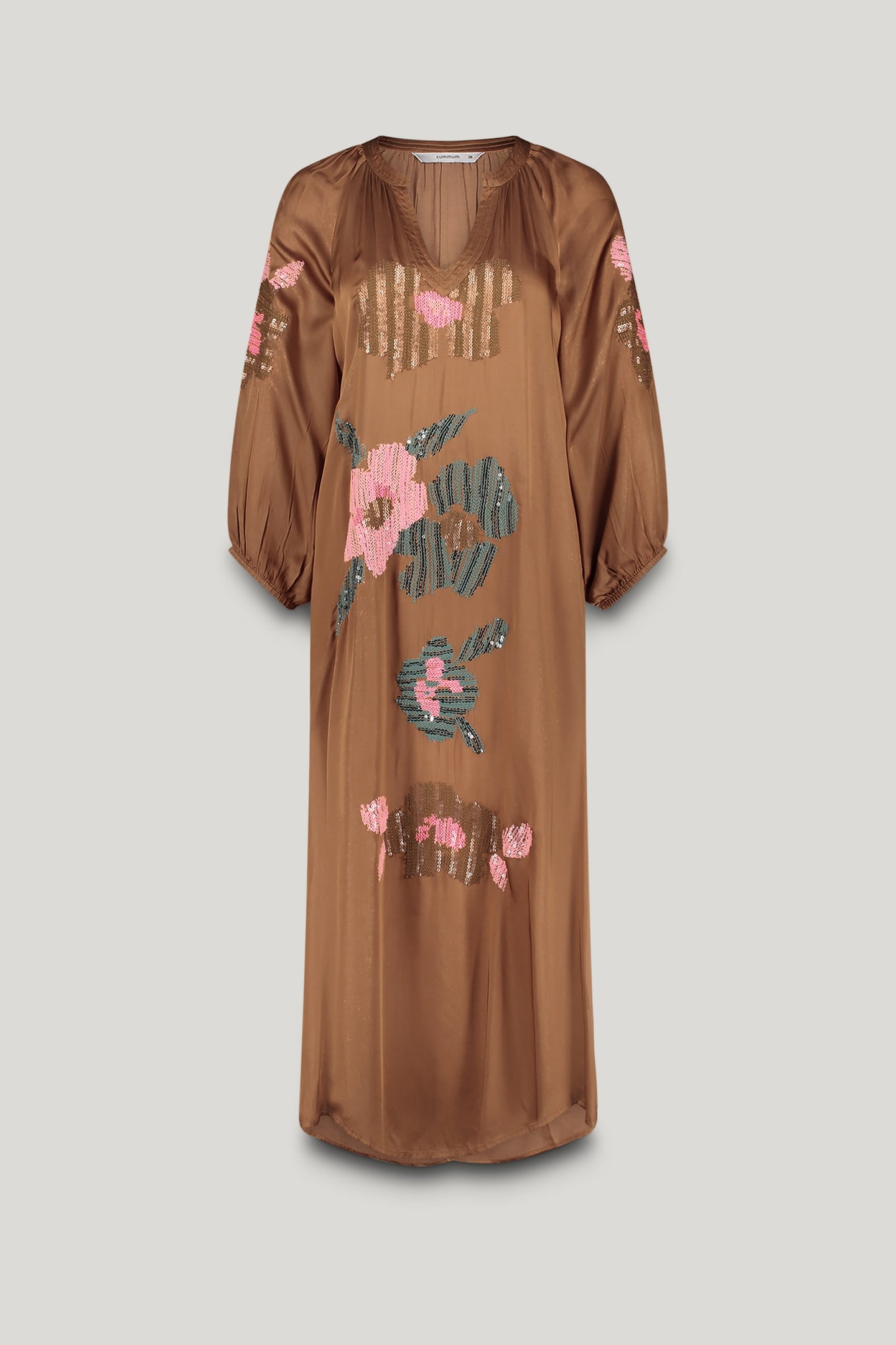 DRESS SOLID SATIN EMBROIDERED PEANUT 4