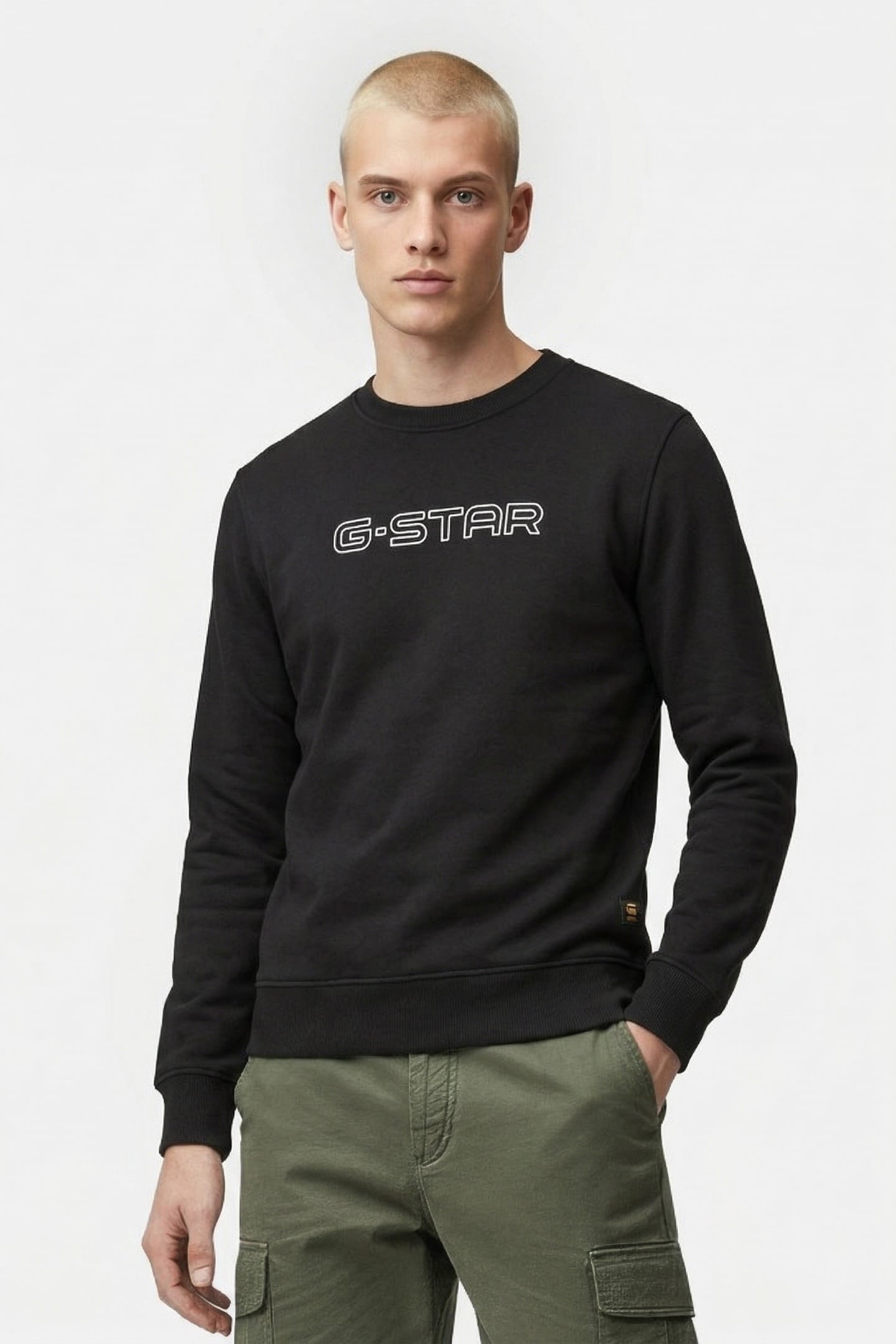 G-STAR SLIM CREW SWEAT L\S DK BLACK 1