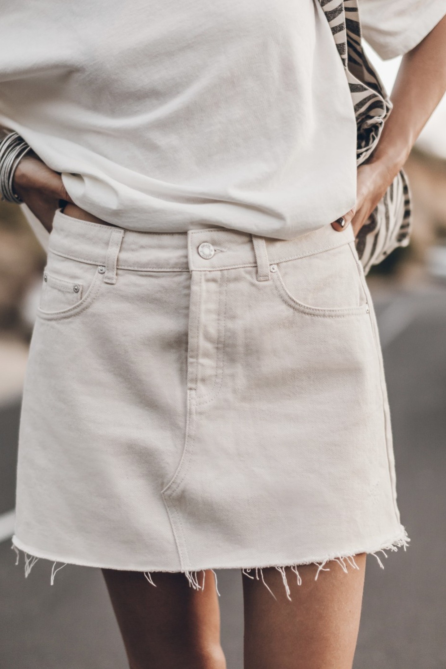 Mikuta The White Denim Skirt White Maat: M | Mini Rokken Outlet | Dames | Wit