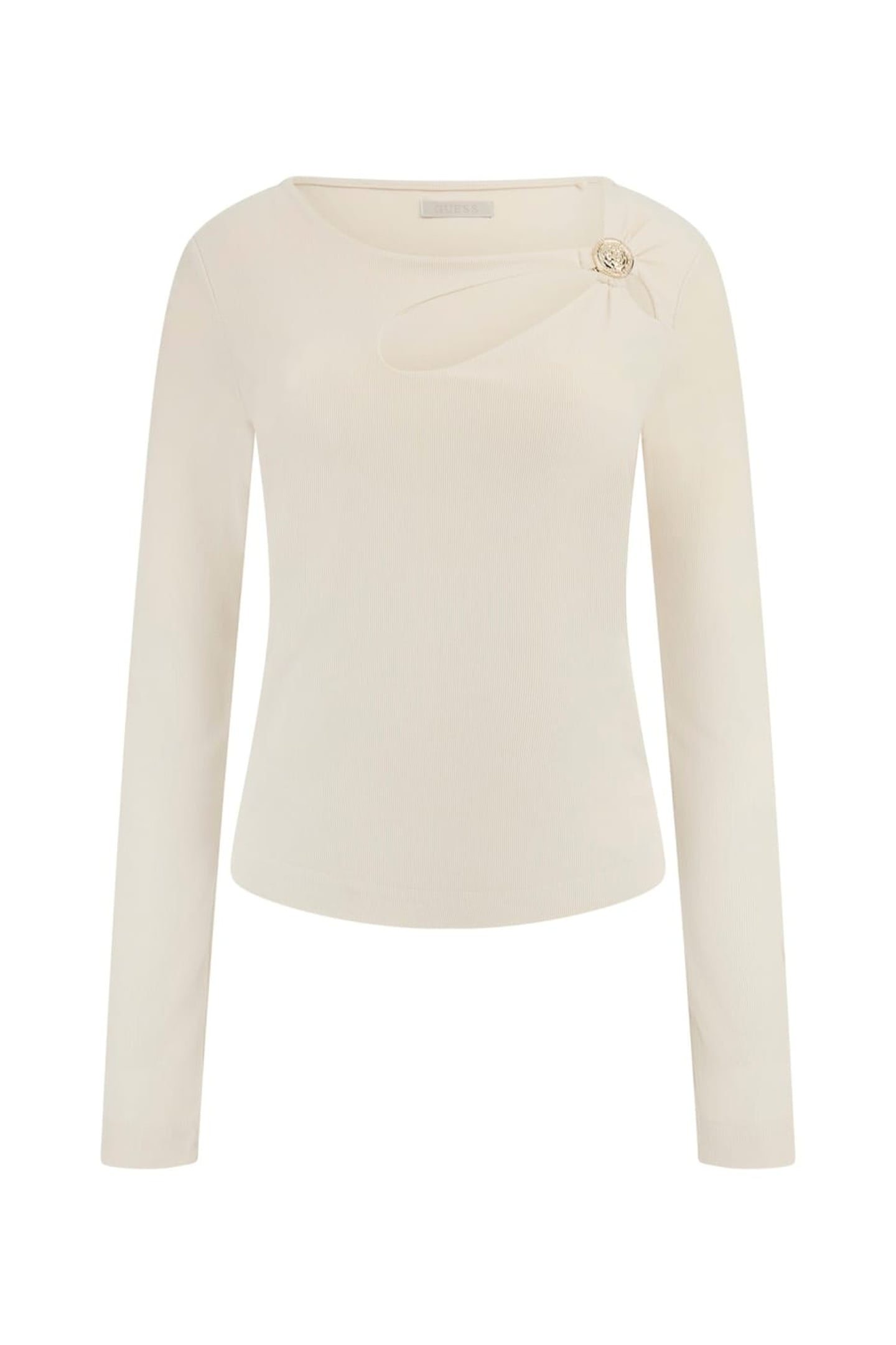 GUESS ECO LS ZAMA CUT OUT NECK PEARL OYSTER 4