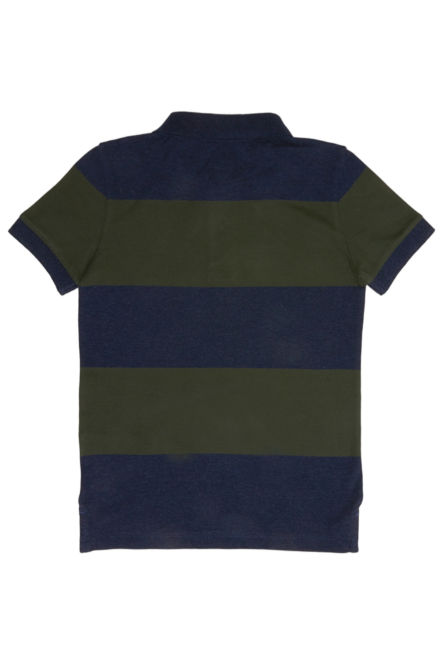 CUSTOM FIT STRIPED STRETCH POLO NIGHT BLUE MIX/FOREST 2