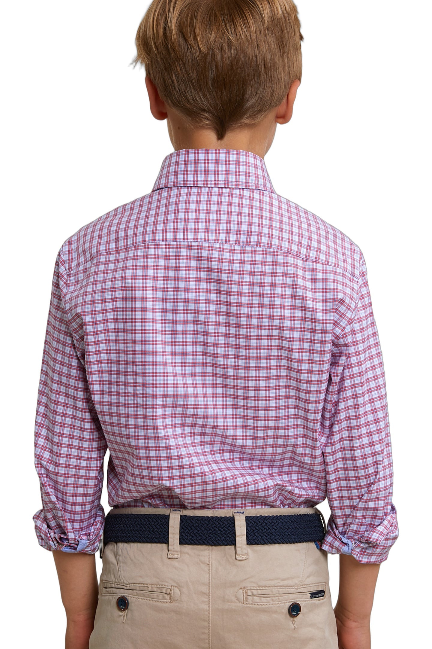 CUSTOM FIT CHECKED SHIRT RED/WHITE 3