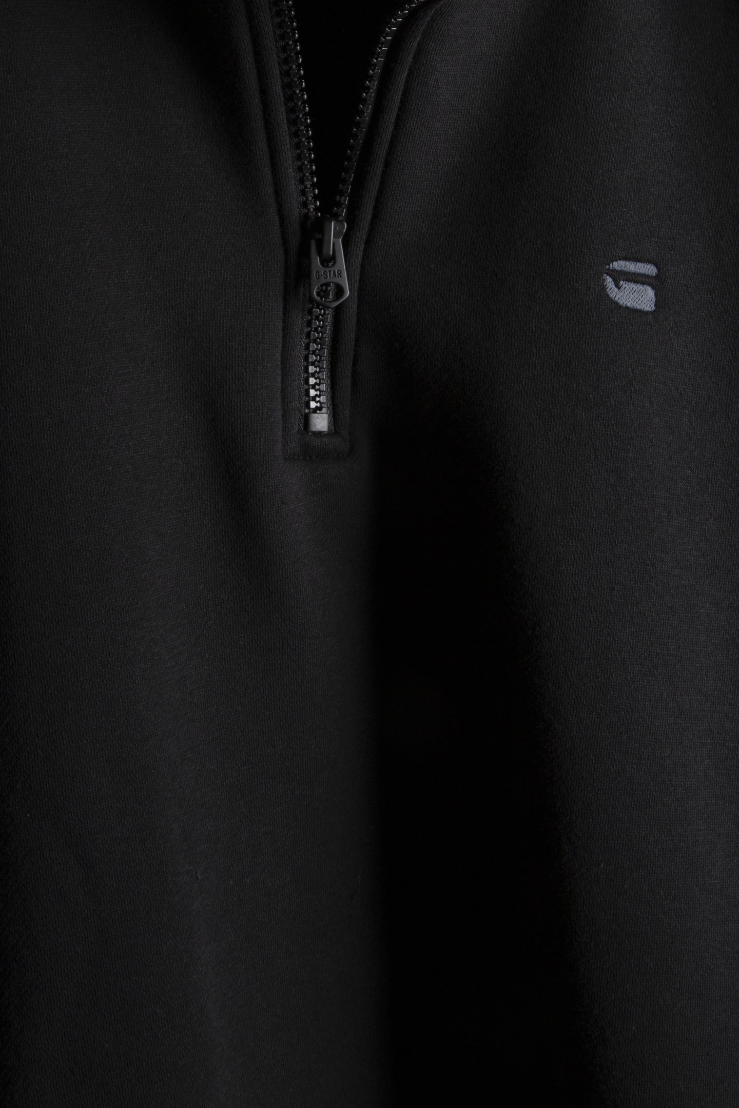 HALF ZIP STAND UP COLLAR SWEAT L\S DK BLACK 4