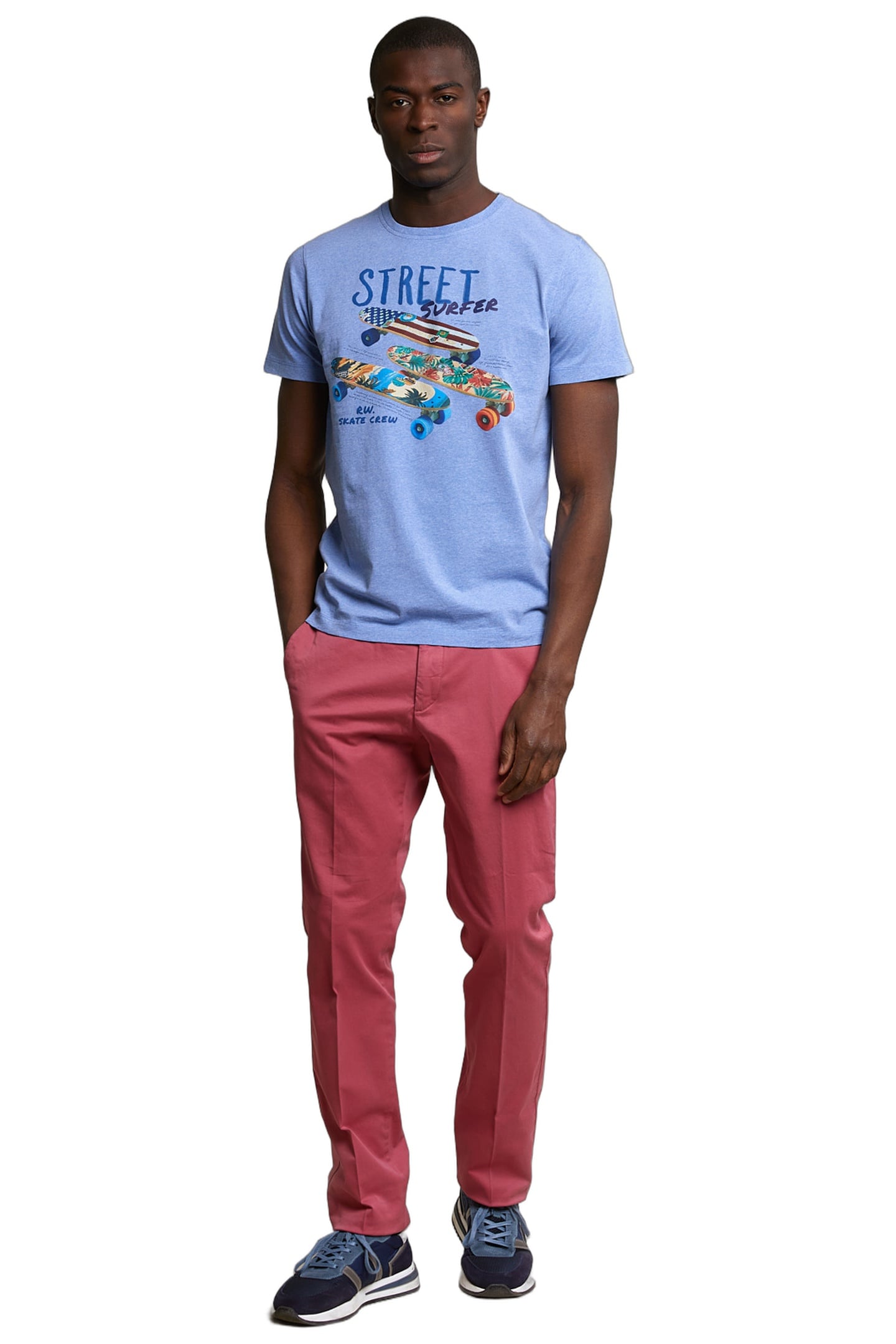 NORMAL FIT BASIC T-SHIRT SHORT SLEEVES LT HAMPTONS BLUE MIX 2